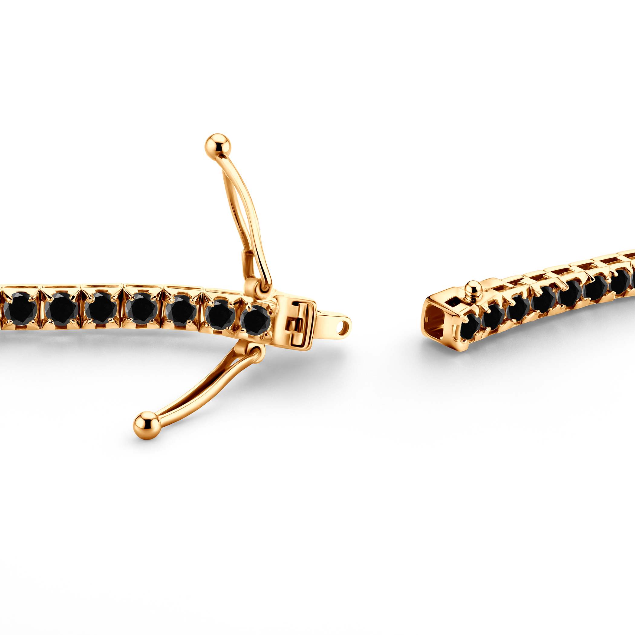 Tennis-Halskette Luminy 2,5 mm: Gold, schwarze Diamanten