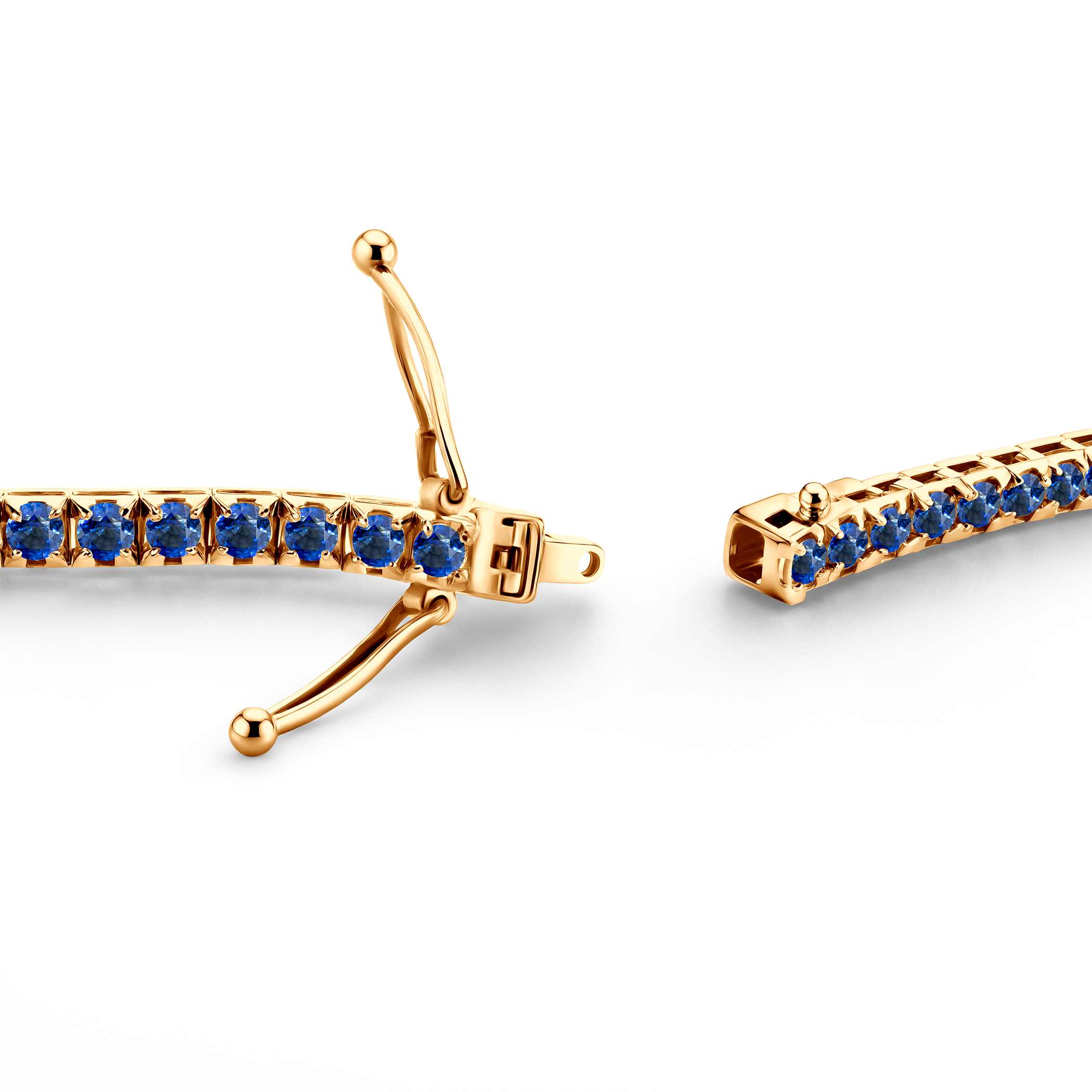 Tennis-Halskette Luminy 2,5 mm: Gold, blaue Saphire