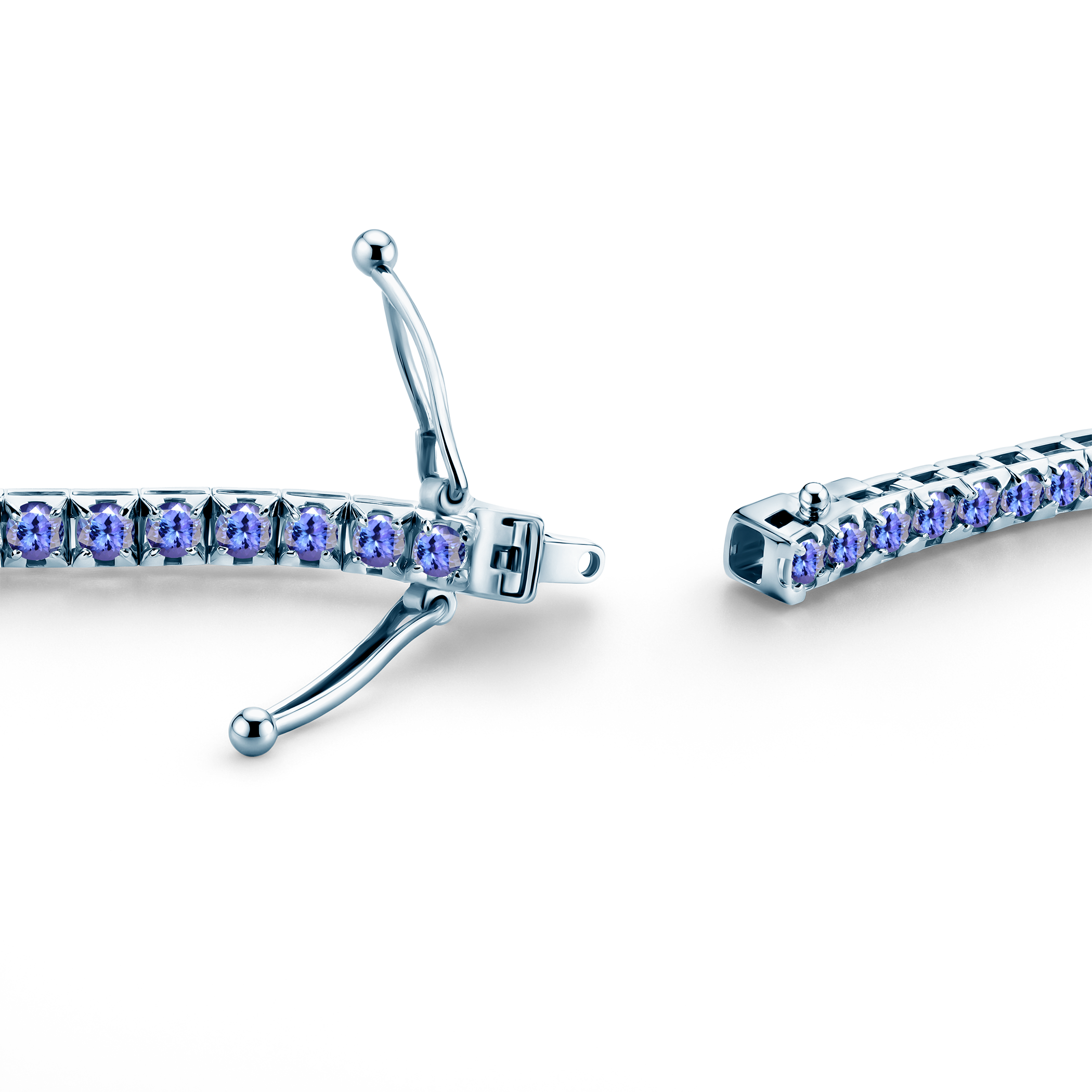 Tennis-Halskette Luminy 2,5 mm: Weißgold, Tansanite