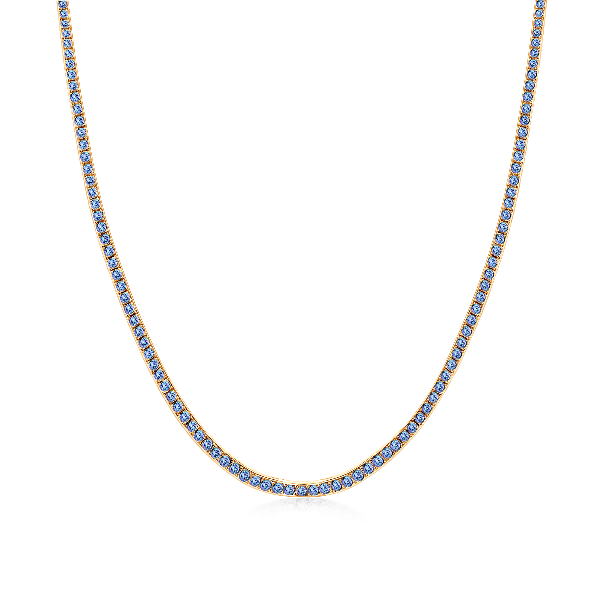 Naszyjnik tenisowy Luminy 2,5mm: złoto, tanzanity