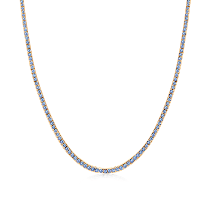 Naszyjnik tenisowy Luminy 2,5mm: złoto, tanzanity