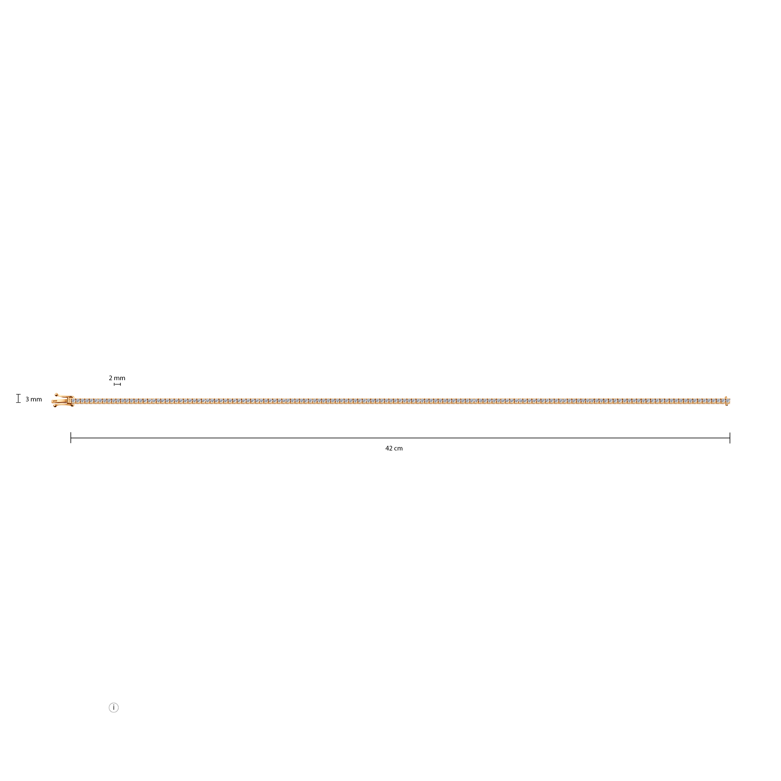 Tenniskette Share Your Love 3,0 mm: Gold, Diamanten