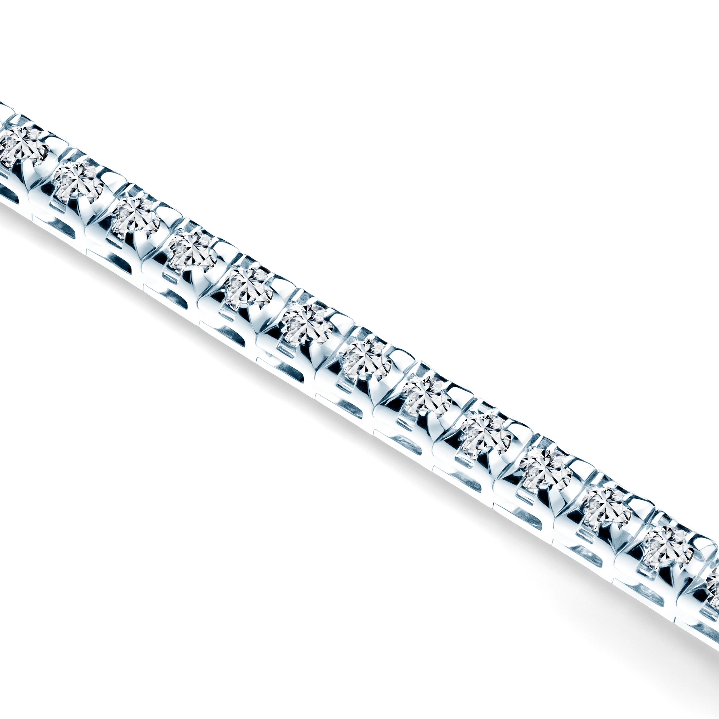 Tennis-Halskette Luminy 3,0 mm: Weißgold, weiße Saphire