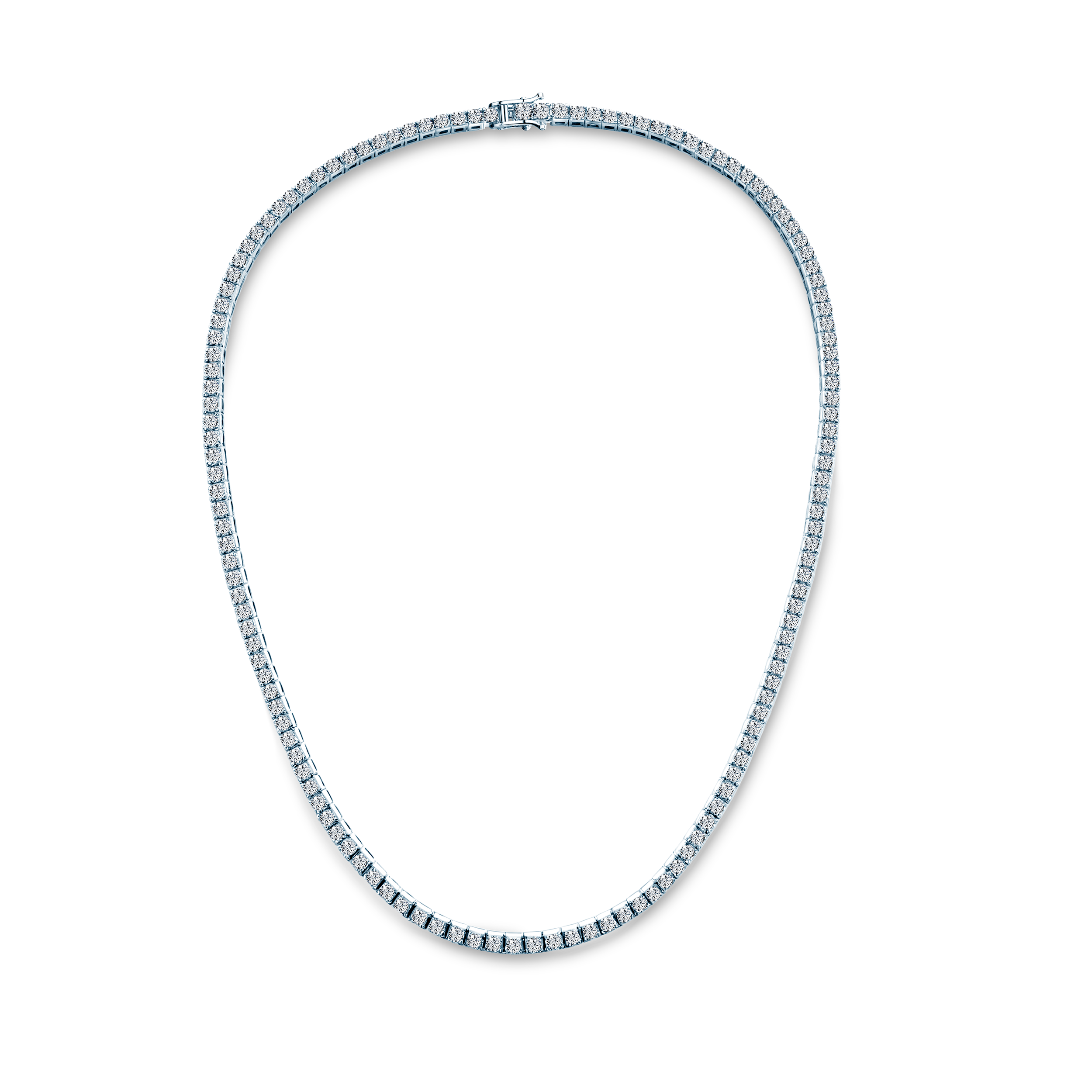 Tennis-Halskette Luminy 3,0 mm: Weißgold, weiße Saphire