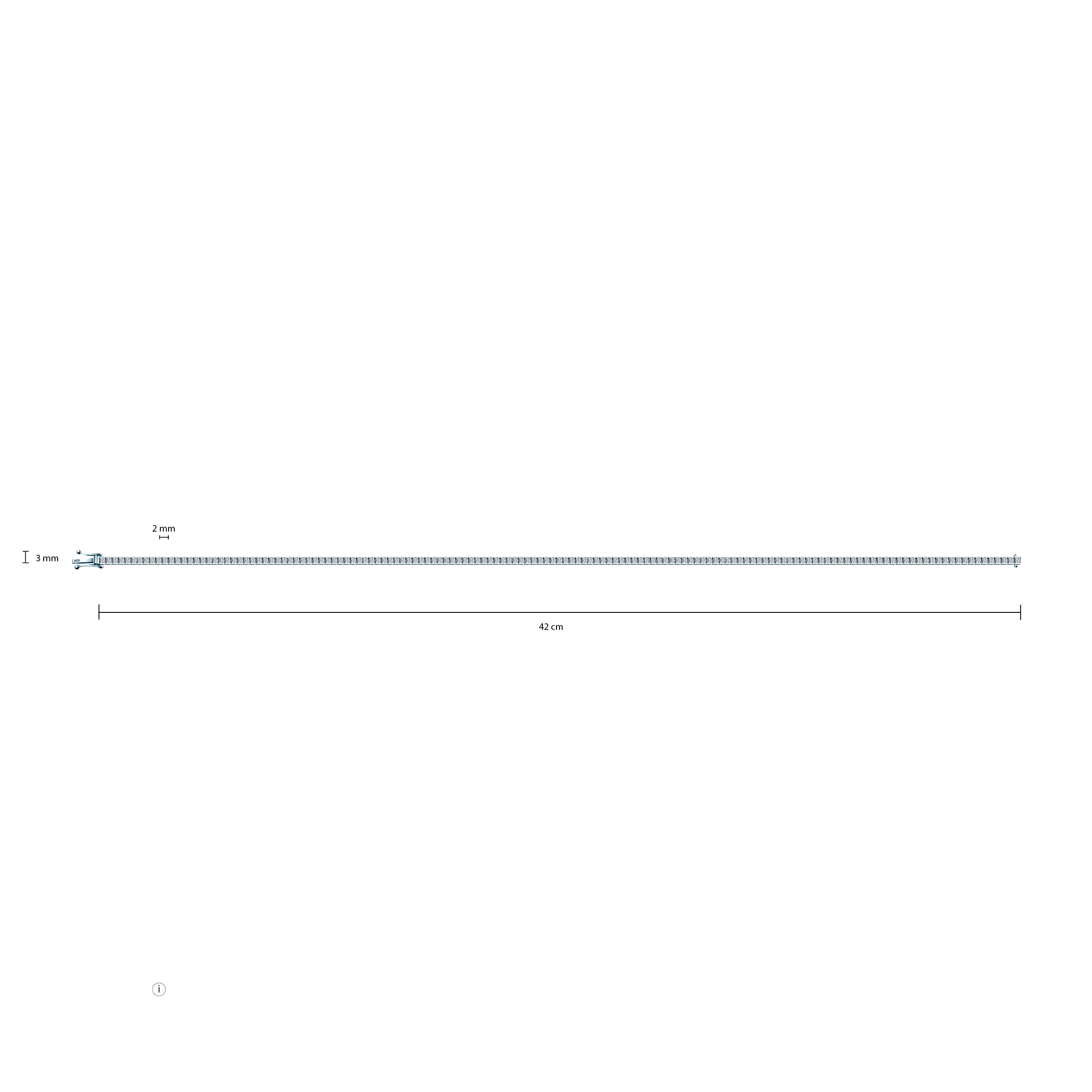 Tennis-Halskette Luminy 3,0 mm: Weißgold, weiße Saphire