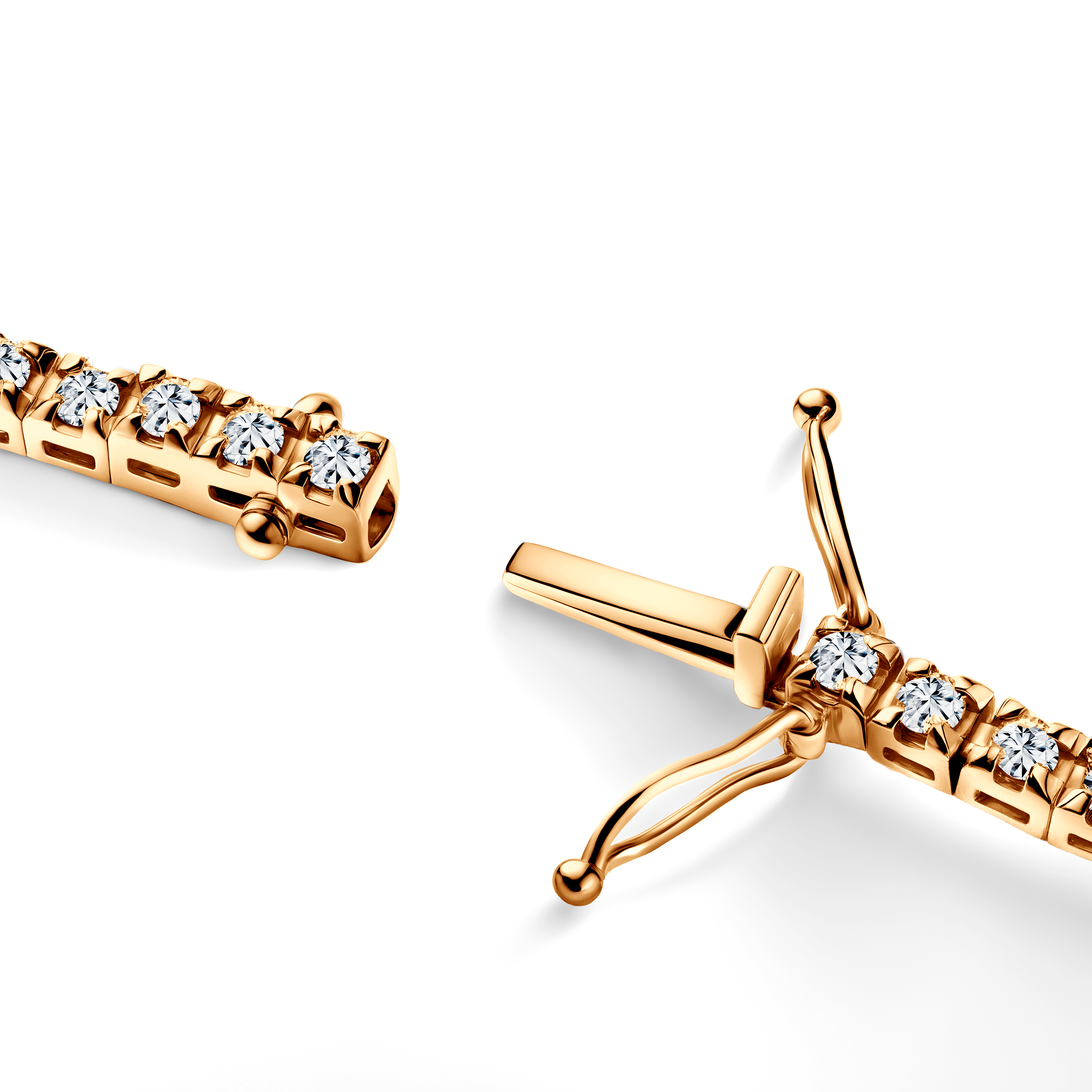 Tennis-Halskette Luminy 3,0 mm: Gold, weiße Saphire