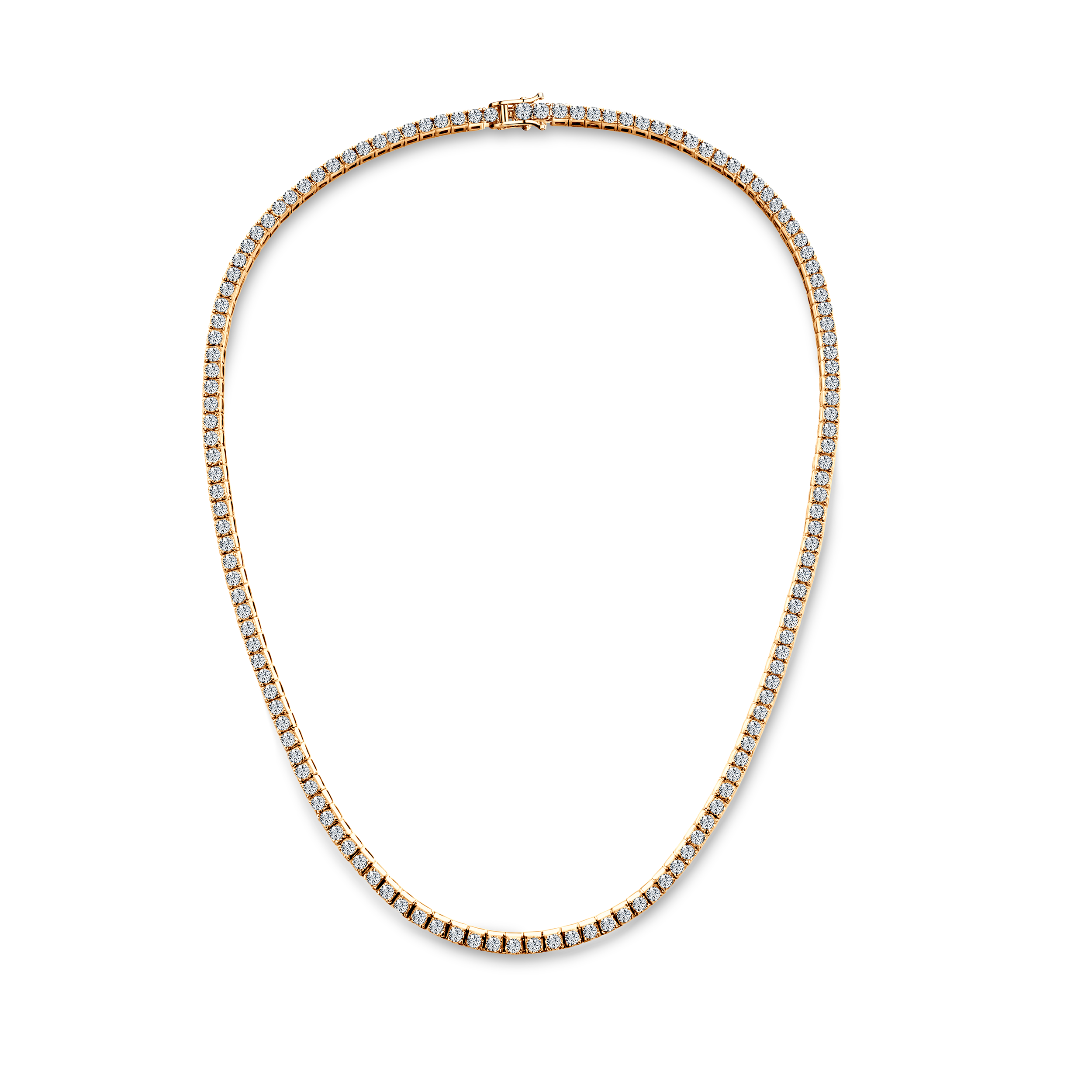 Tennis-Halskette Luminy 3,0 mm: Gold, weiße Saphire