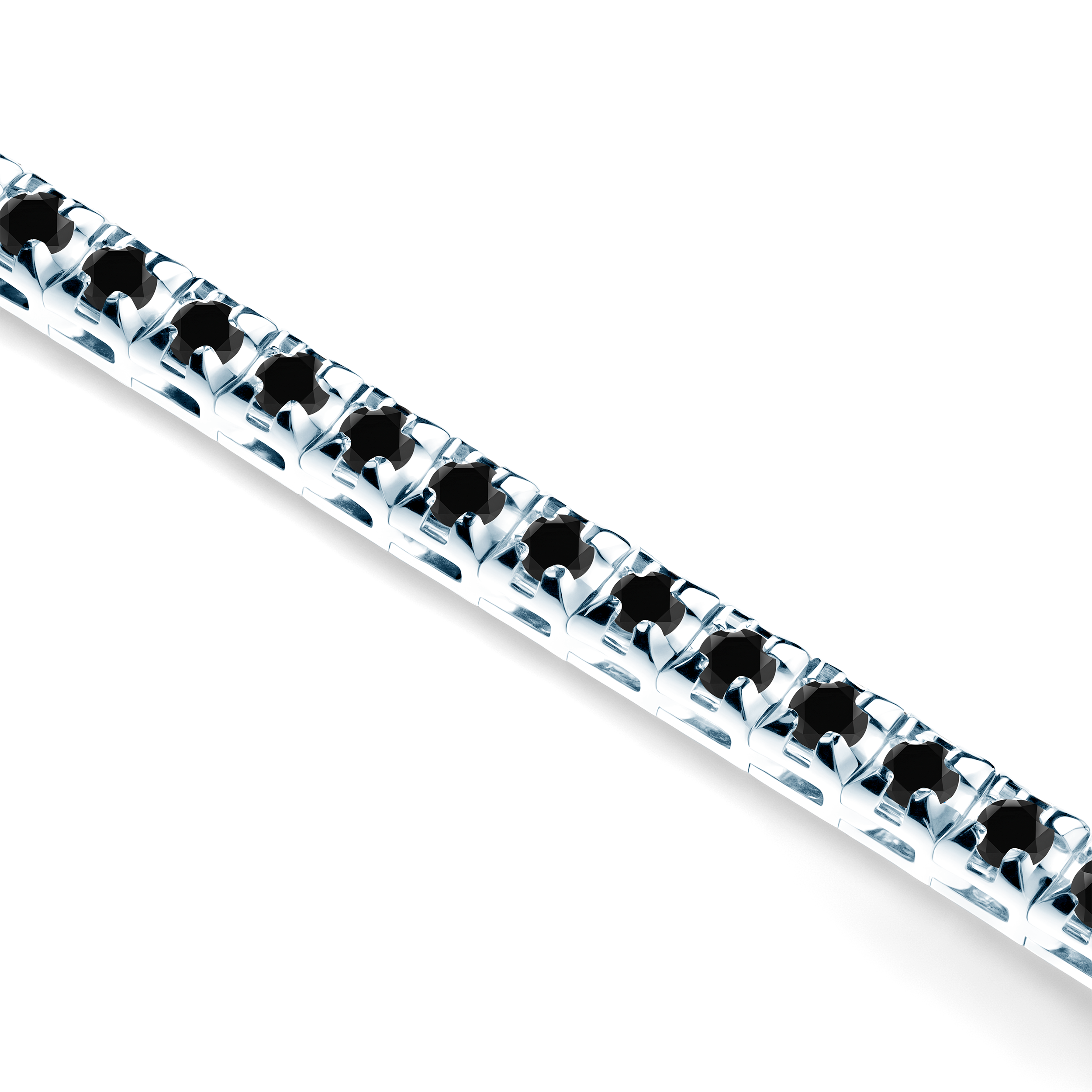 Tennis-Halskette Luminy 3,0 mm: Weißgold, schwarze Diamanten