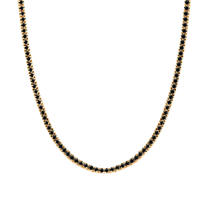 Luminy tennis necklace 3.0 mm: gold, black diamonds