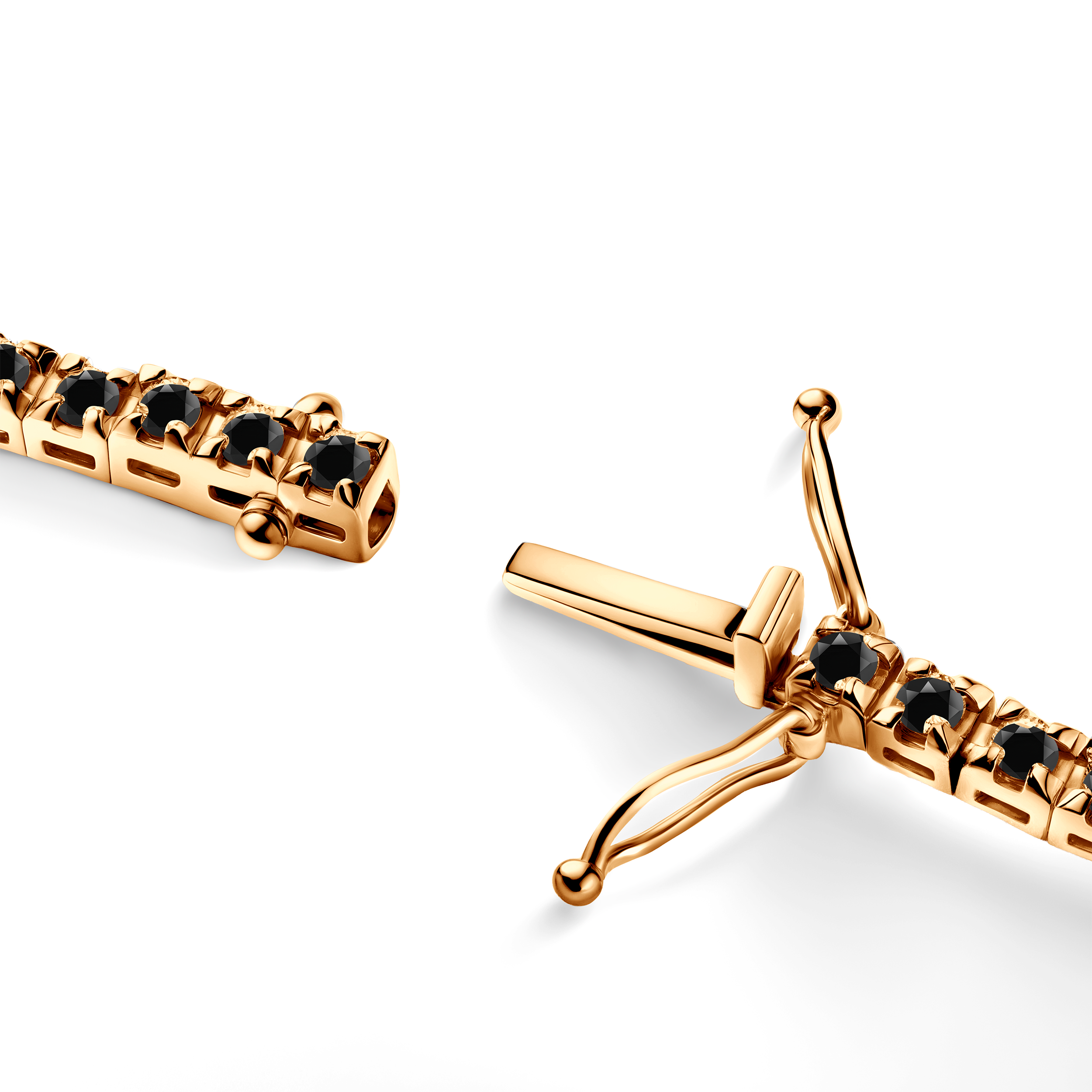 Tennis-Halskette Luminy 3,0 mm: Gold, schwarze Diamanten