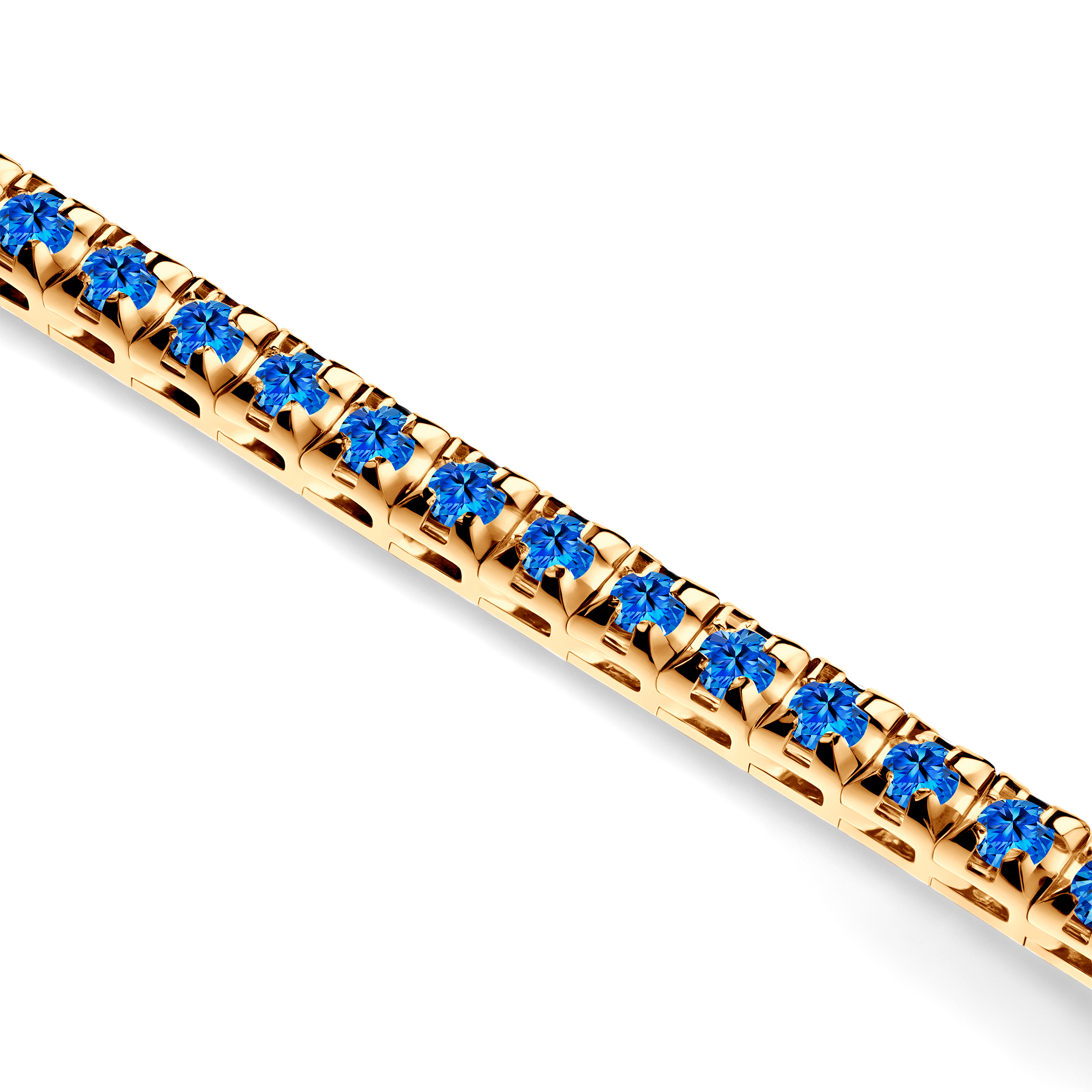 Tennis-Halskette Luminy 3,0 mm: Gold, blaue Saphire