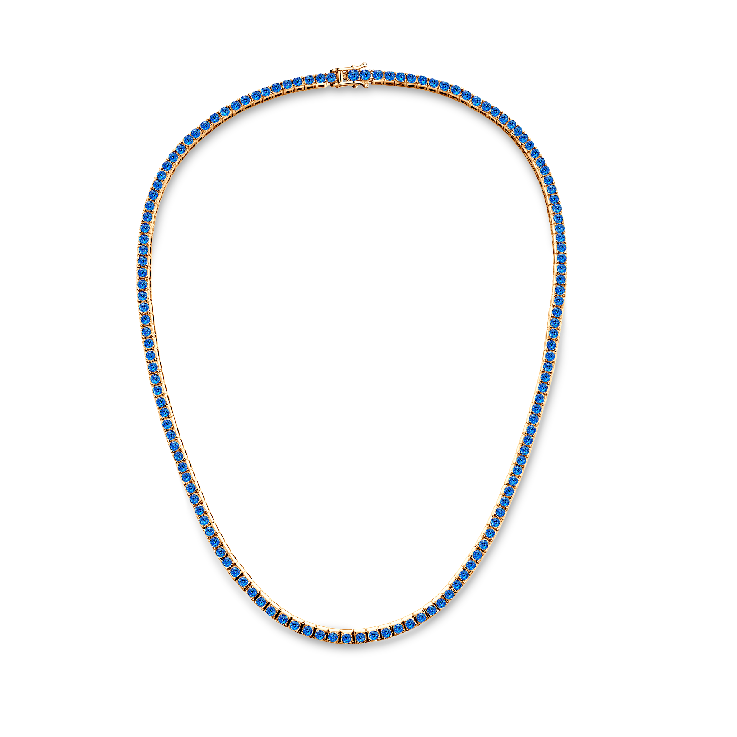 Tennis-Halskette Luminy 3,0 mm: Gold, blaue Saphire