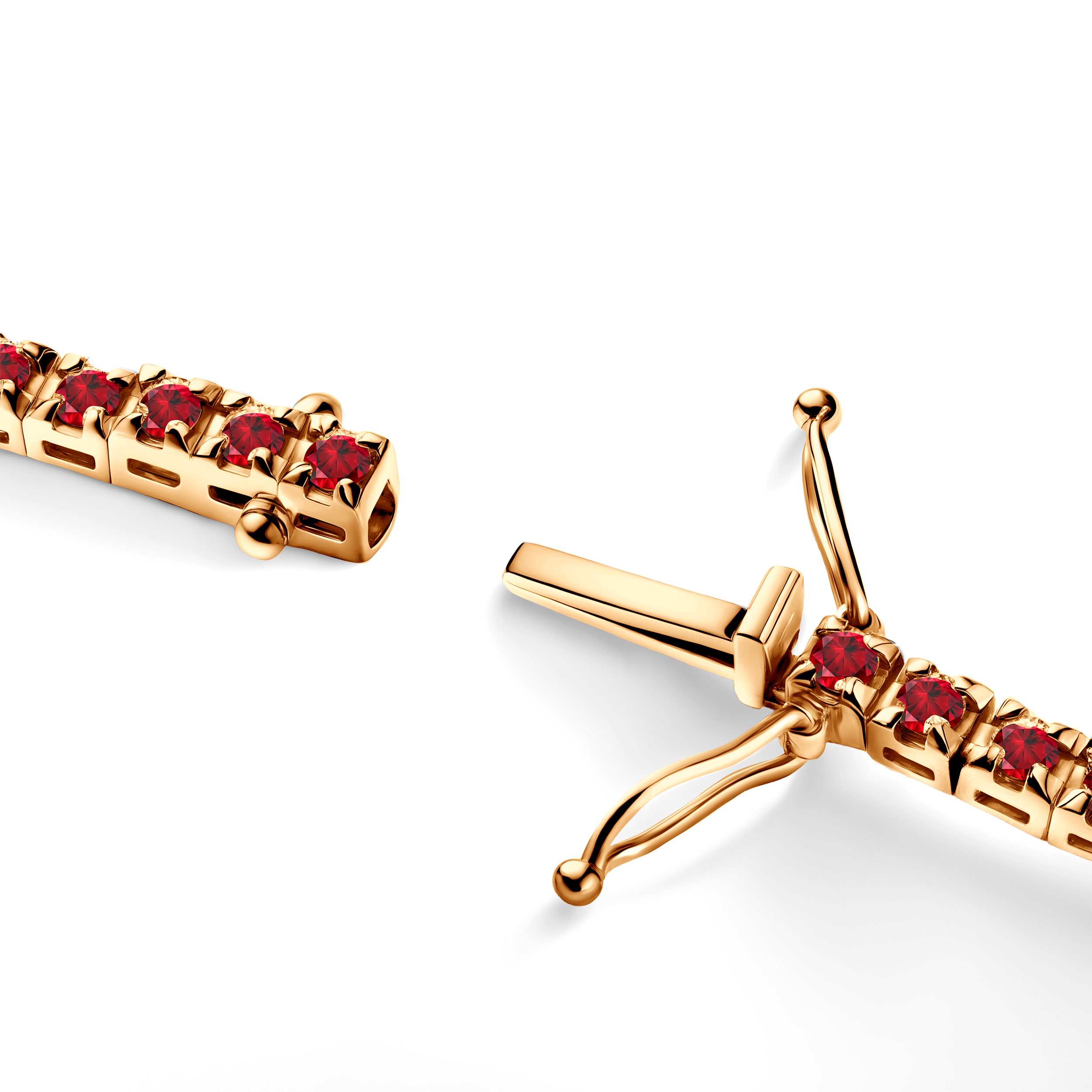 Tennis-Halskette Luminy 3,0 mm: Gold, Rubine