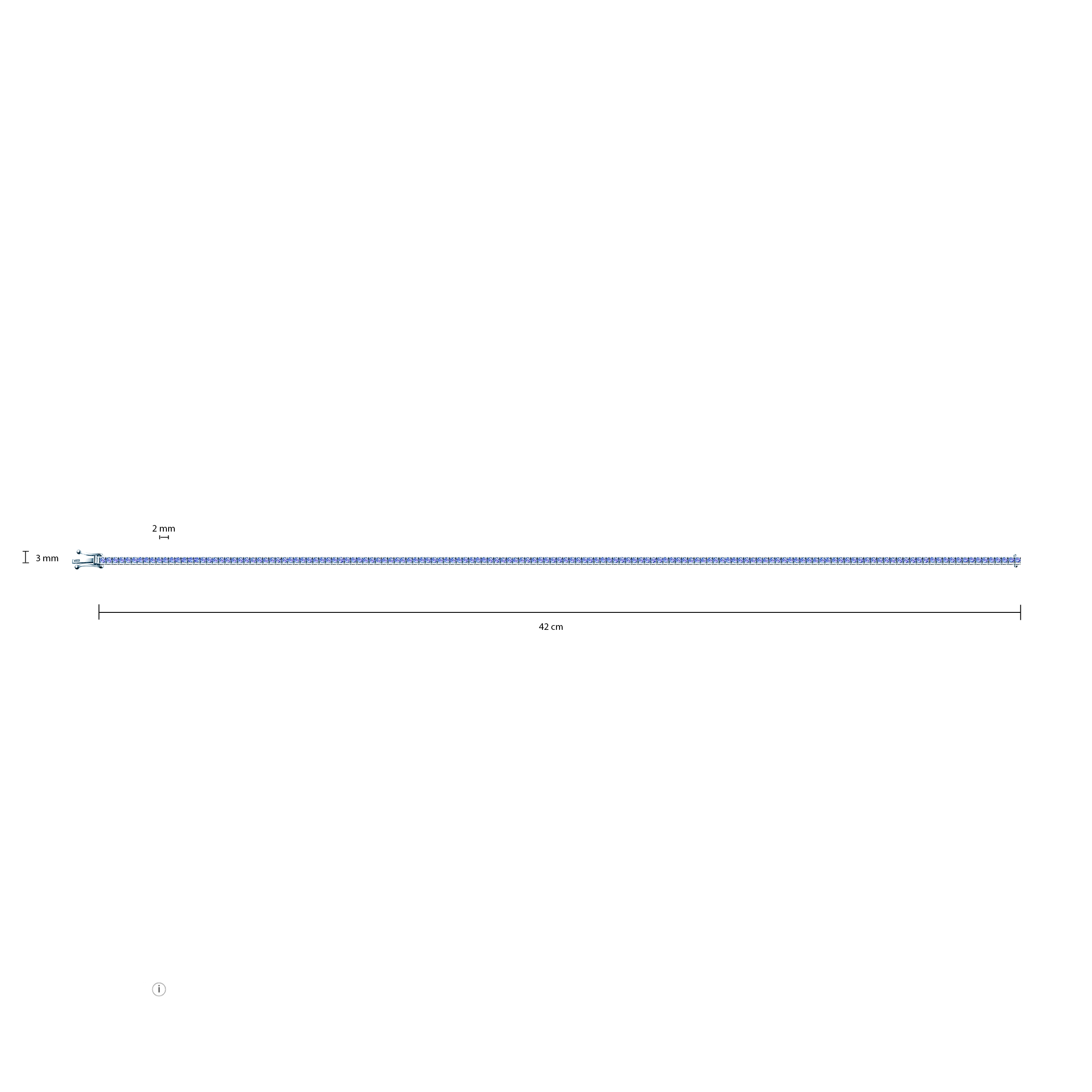 Tennis-Halskette Luminy 3,0 mm: Weißgold, Tansanite