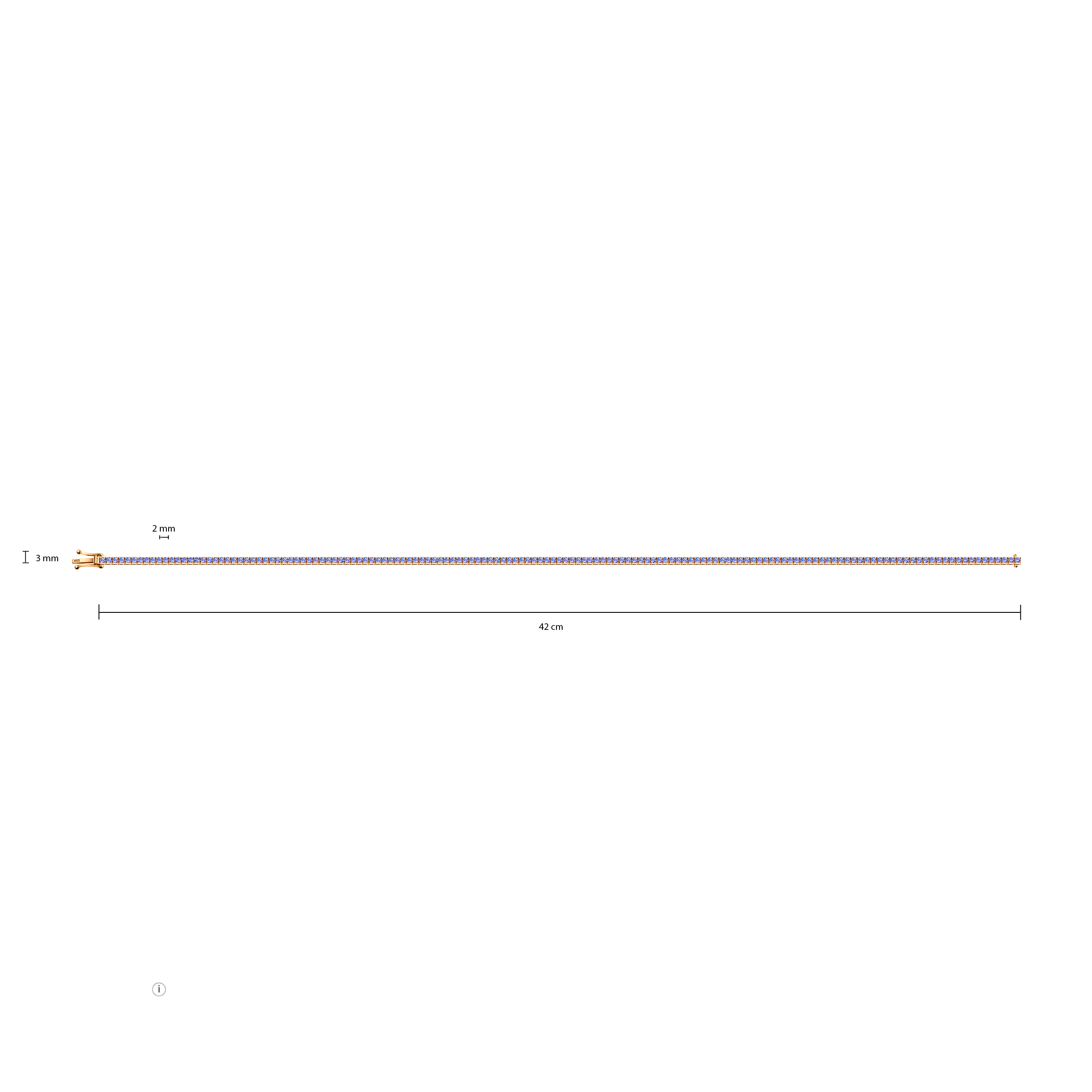 Tennis-Halskette Luminy 3,0 mm: Gold, Tansanite