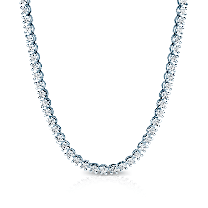 Luminy tennis necklace 3.8 mm: white gold, white sapphires