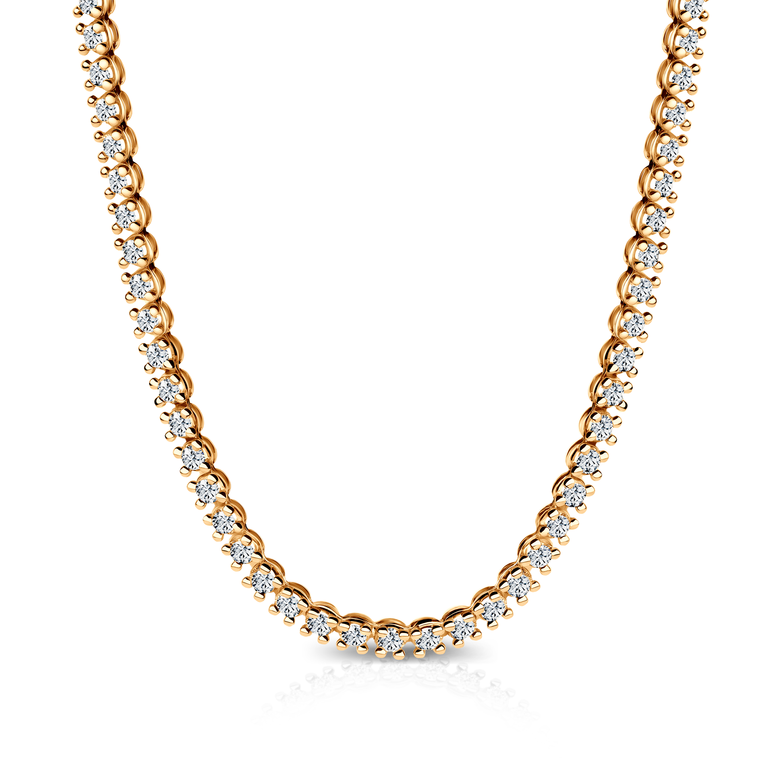 Luminy tennis necklace 3.8 mm: gold, white sapphires