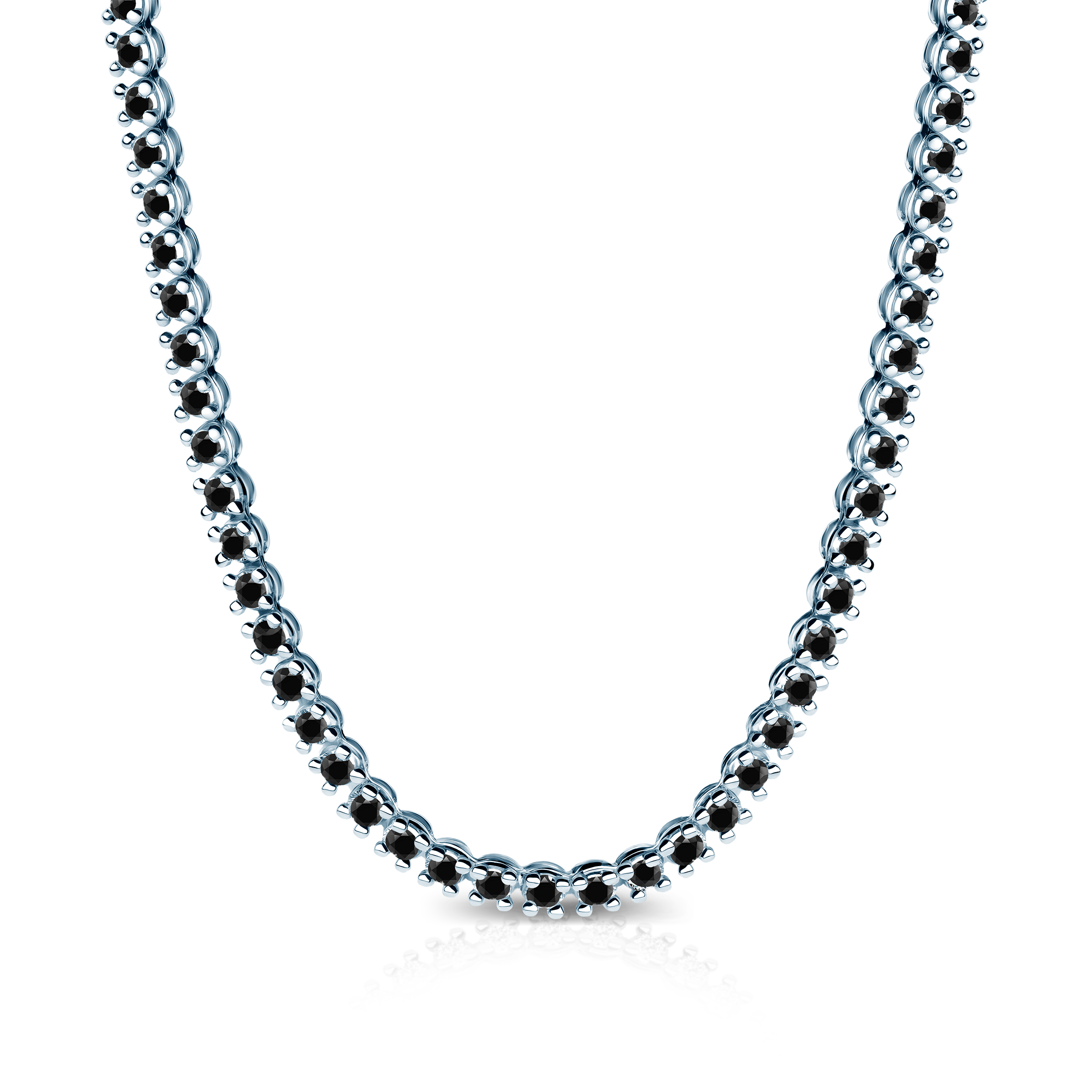 Tenisový náhrdelník Luminy 3,8 mm: bílé zlato, černé diamanty
