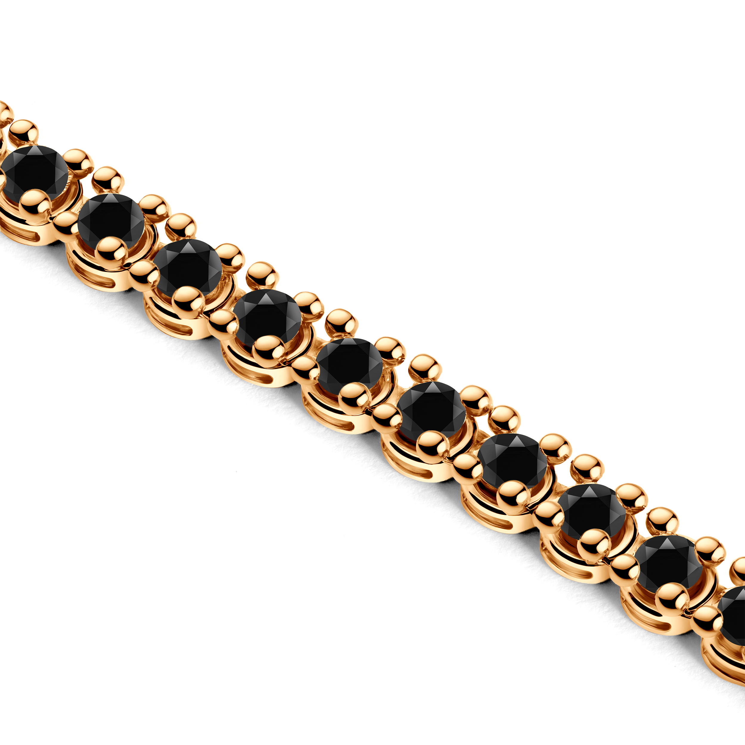 Tennis-Halskette Luminy 3,8 mm: Gold, schwarze Diamanten