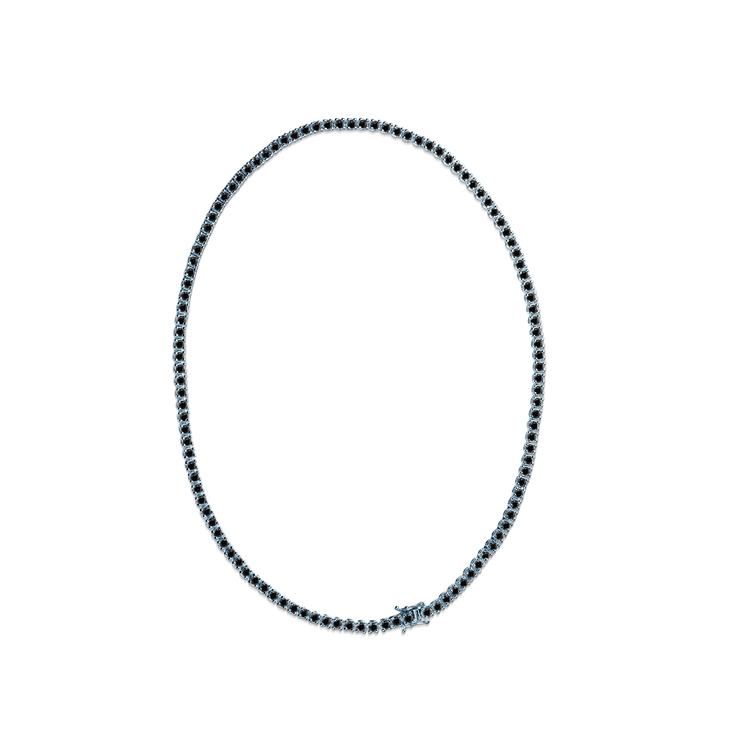 Tennis-Halskette Luminy 3,8 mm: Weißgold, schwarze Diamanten