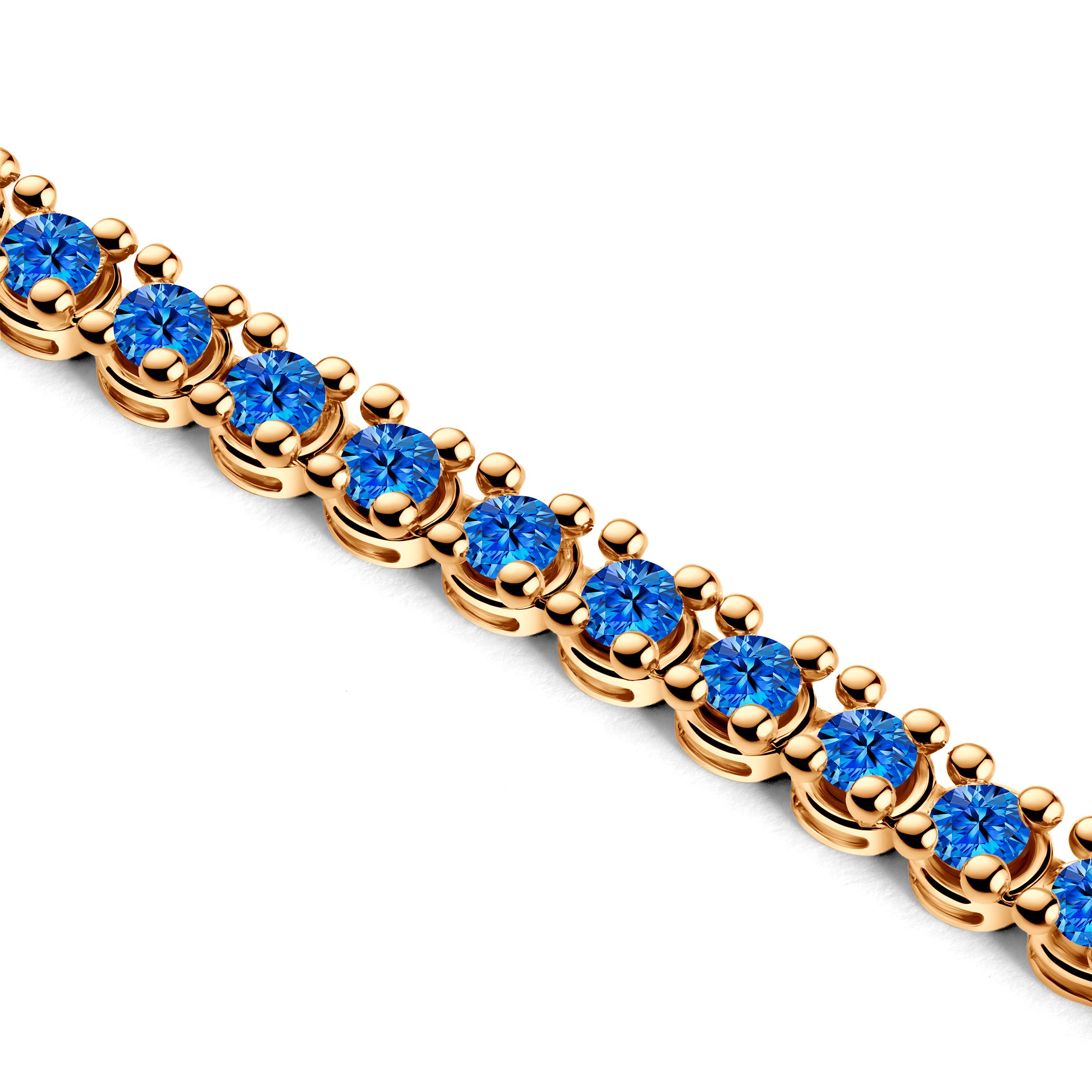 Tennis-Halskette Luminy 3,8 mm: Gold, blaue Saphire