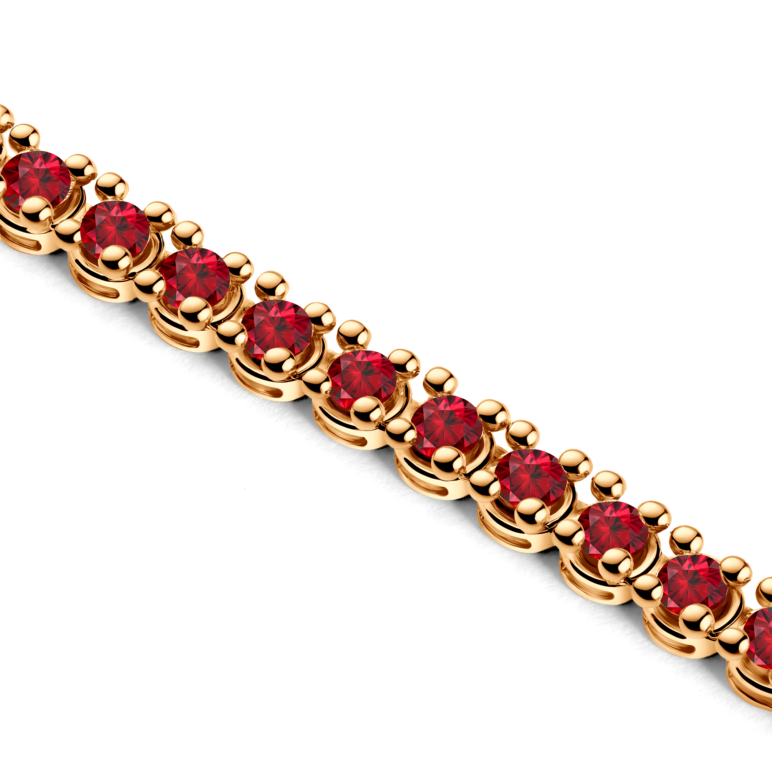 Tennis-Halskette Luminy 3,8 mm: Gold, Rubine