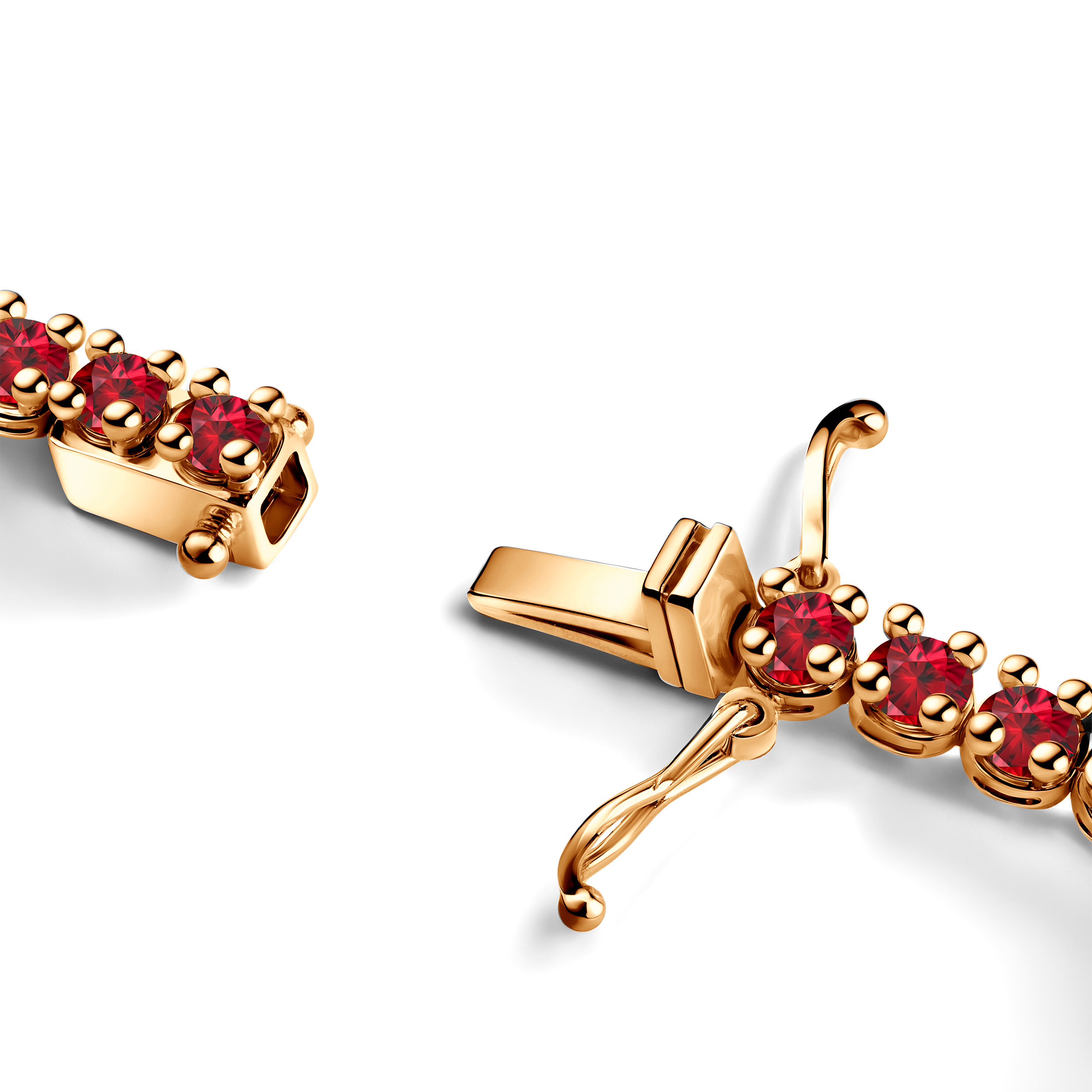 Tennis-Halskette Luminy 3,8 mm: Gold, Rubine