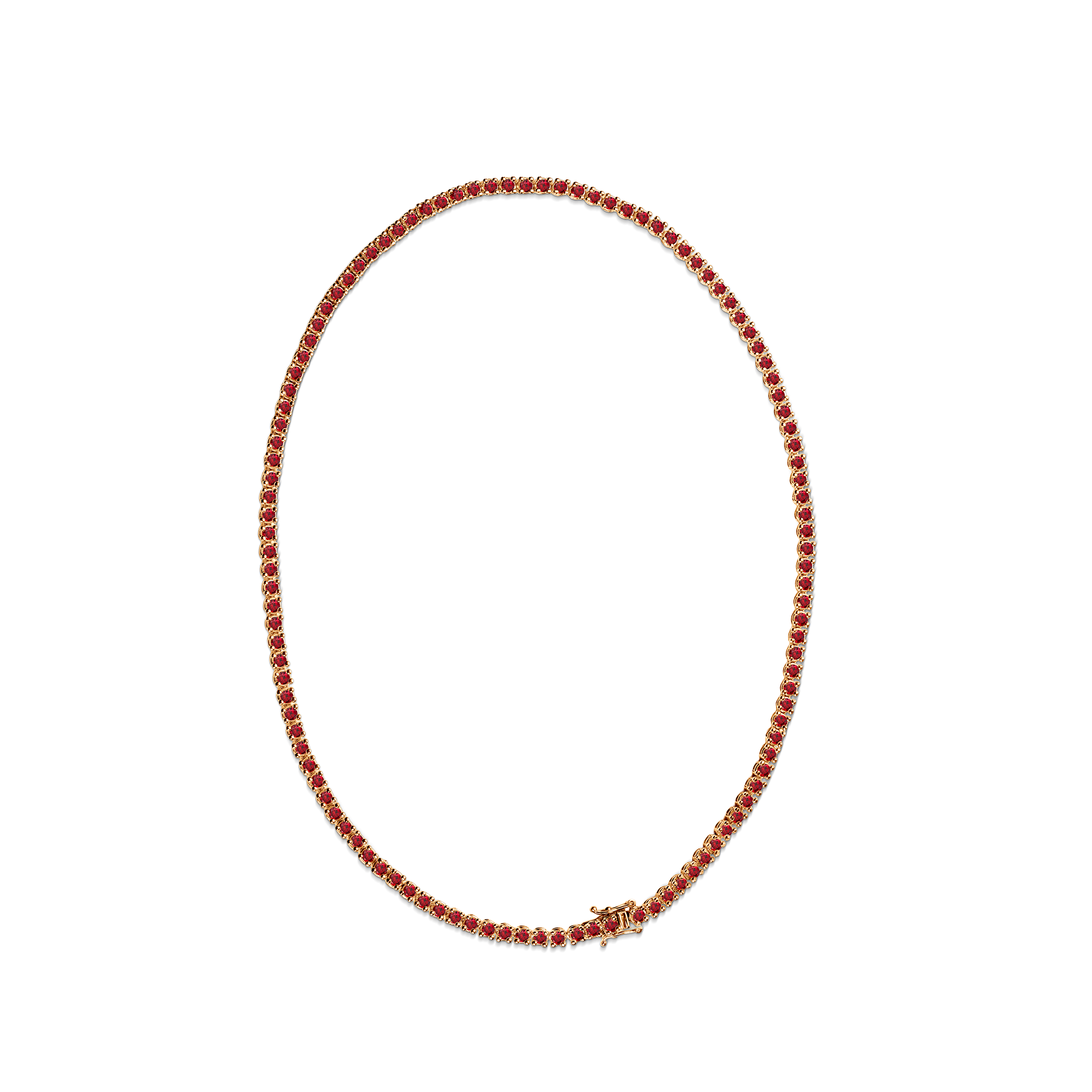 Tennis-Halskette Luminy 3,8 mm: Gold, Rubine