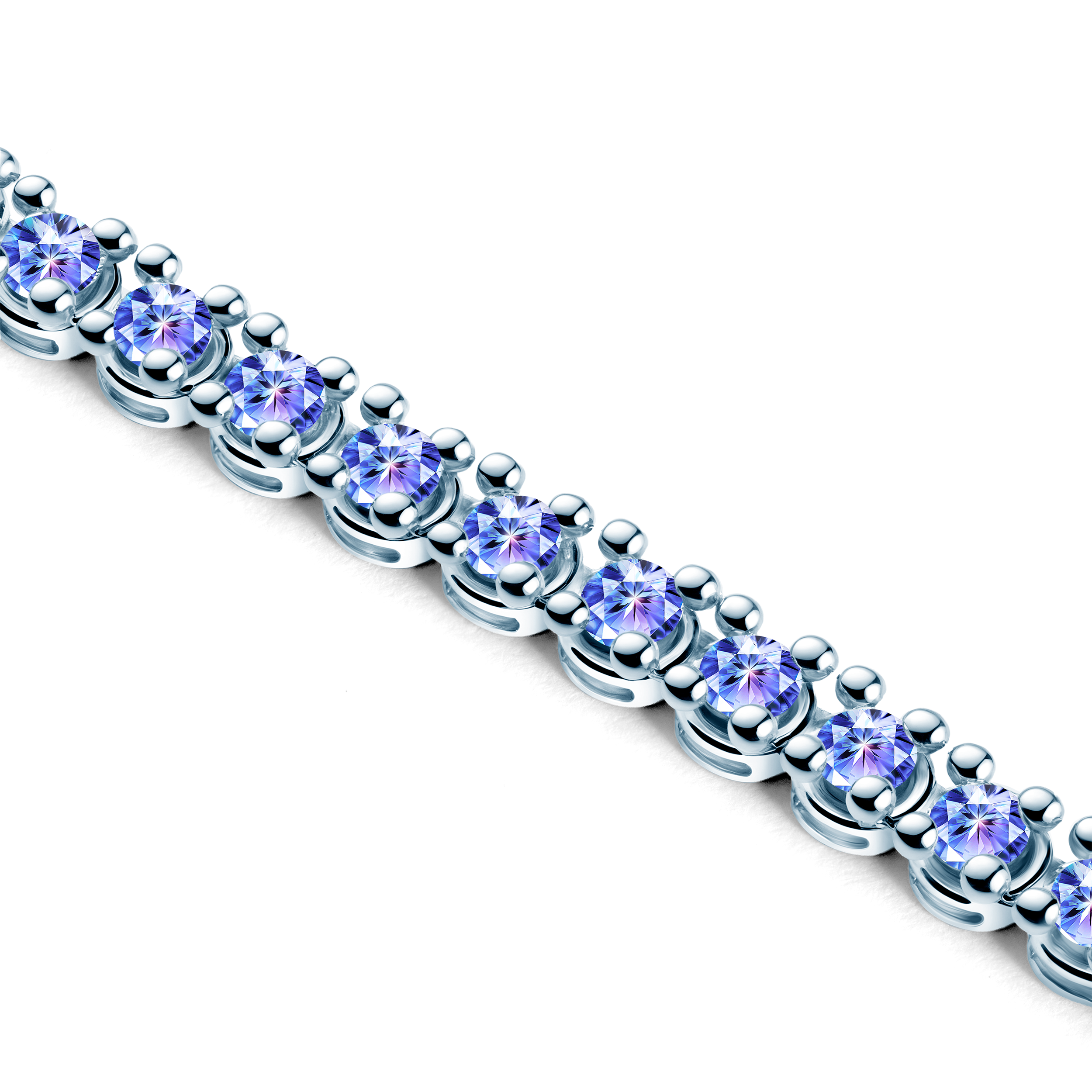 Tennis-Halskette Luminy 3,8 mm: Weißgold, Tansanite