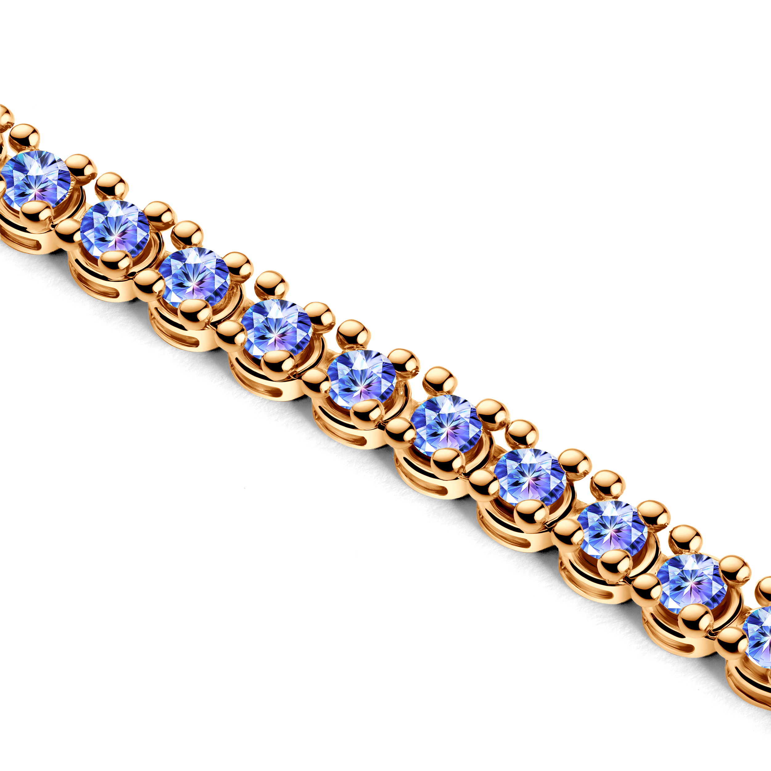 Tennis-Halskette Luminy 3,8 mm: Gold, Tansanite