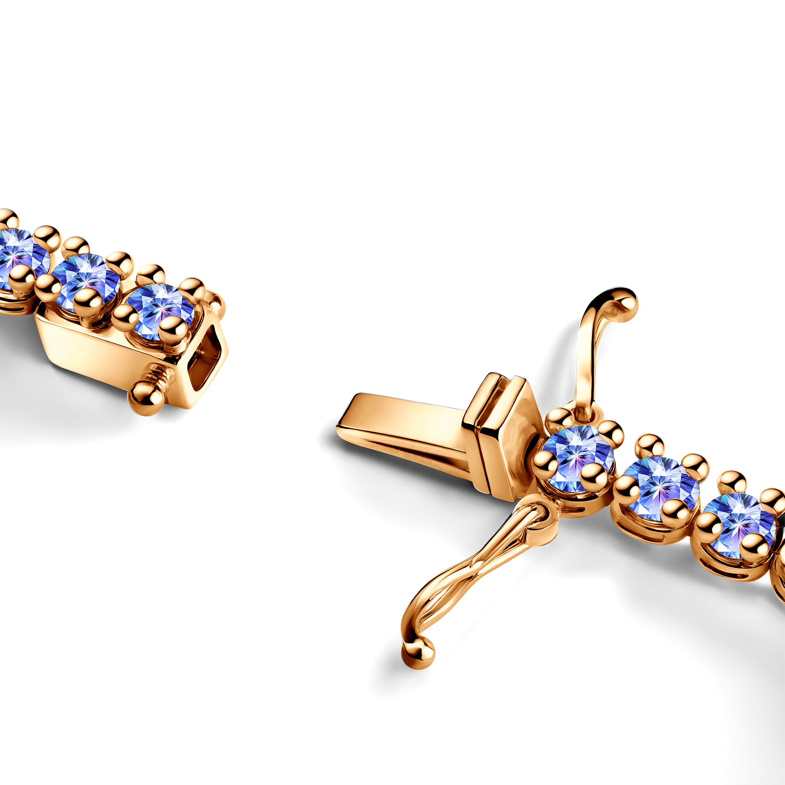 Tennis-Halskette Luminy 3,8 mm: Gold, Tansanite