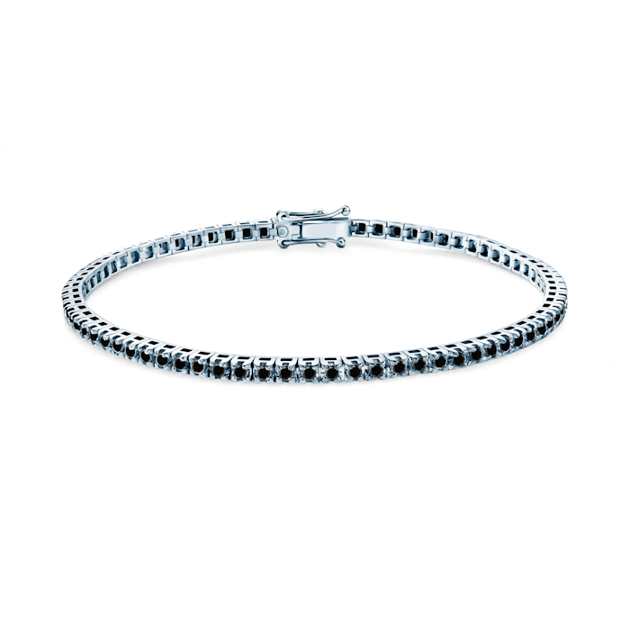 Luminy tennis bracelet 2.3 mm: white gold, black diamonds