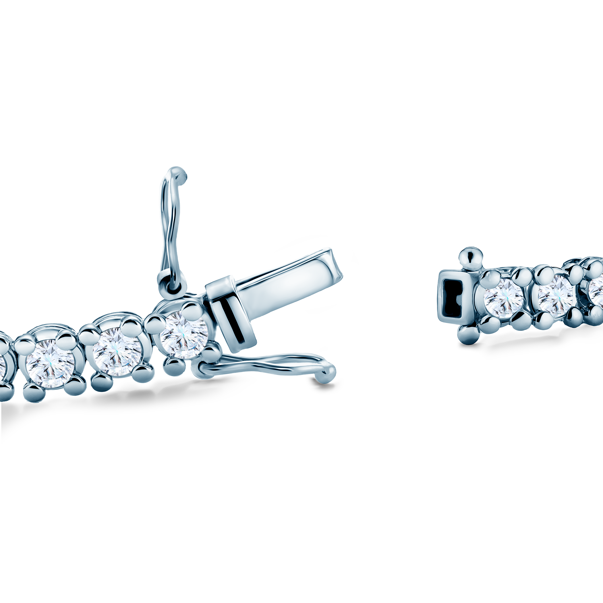 Tennisarmband Luminy 4,5 mm: Weißgold, weiße Saphire