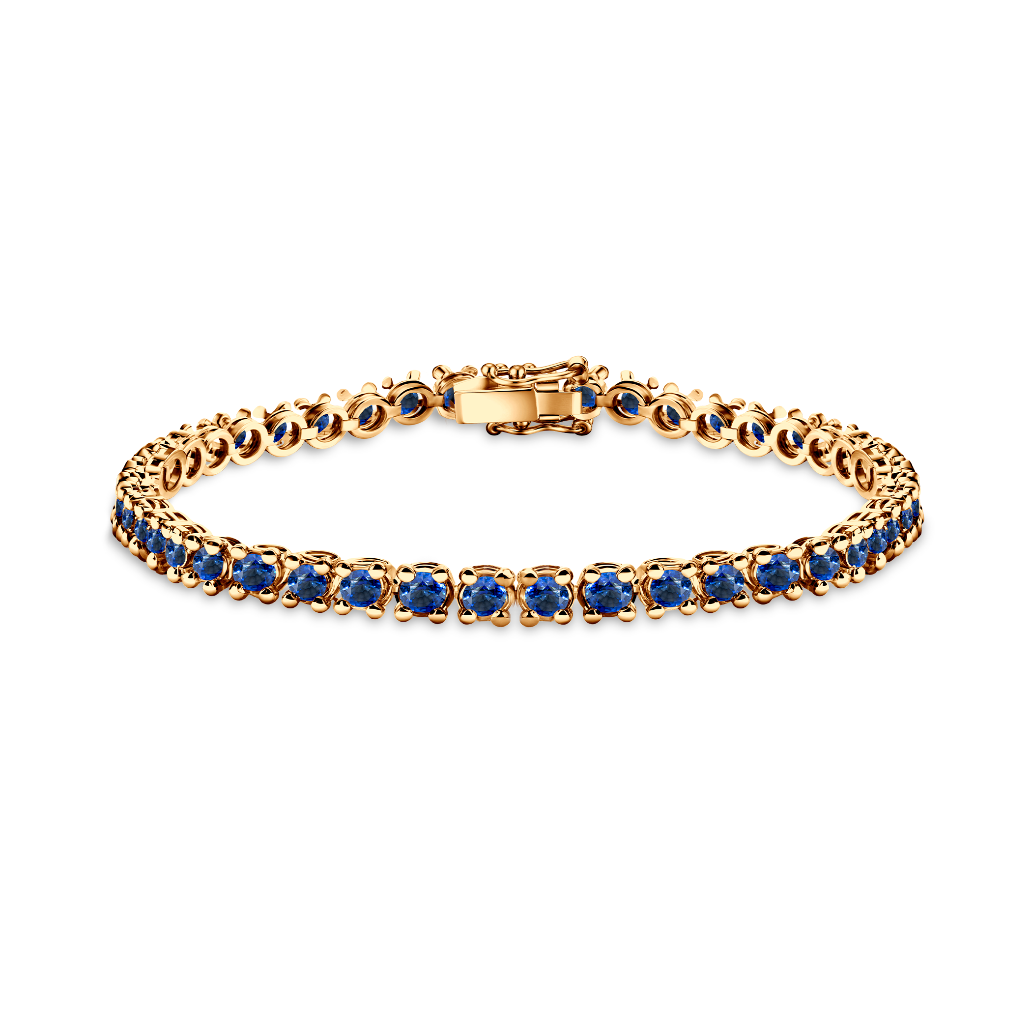 Luminy tennis bracelet 4.5 mm: gold, blue sapphires