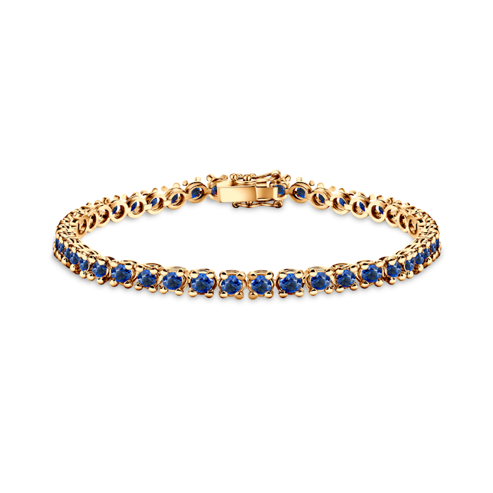 Luminy tennis bracelet 4.5 mm: gold, blue sapphires