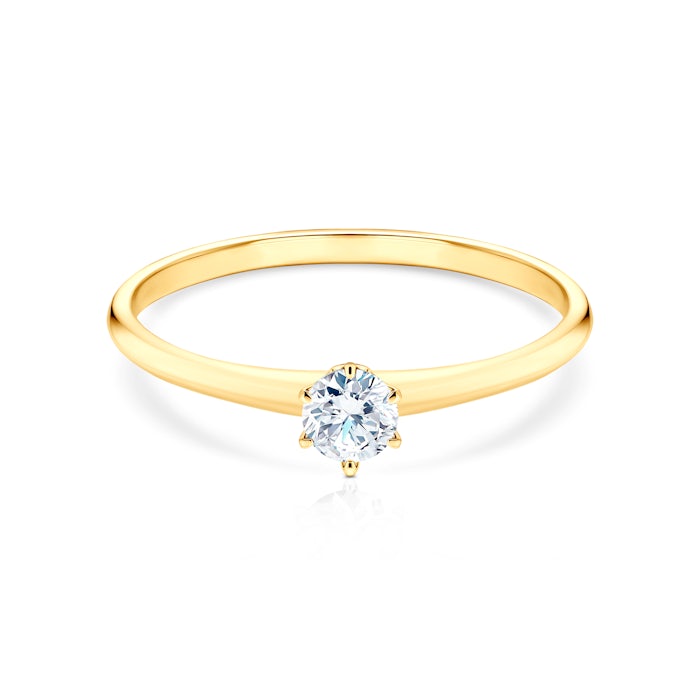 Zásnubní prsten The Journey: žluté zlato, diamanty