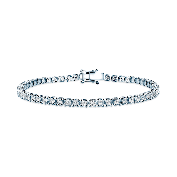 Luminy tennis bracelet 3.2 mm: white gold, white sapphires