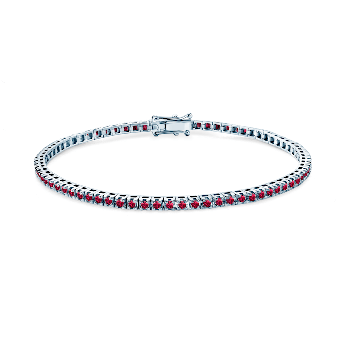 Luminy tennis bracelet 2.3 mm: white gold, rubies
