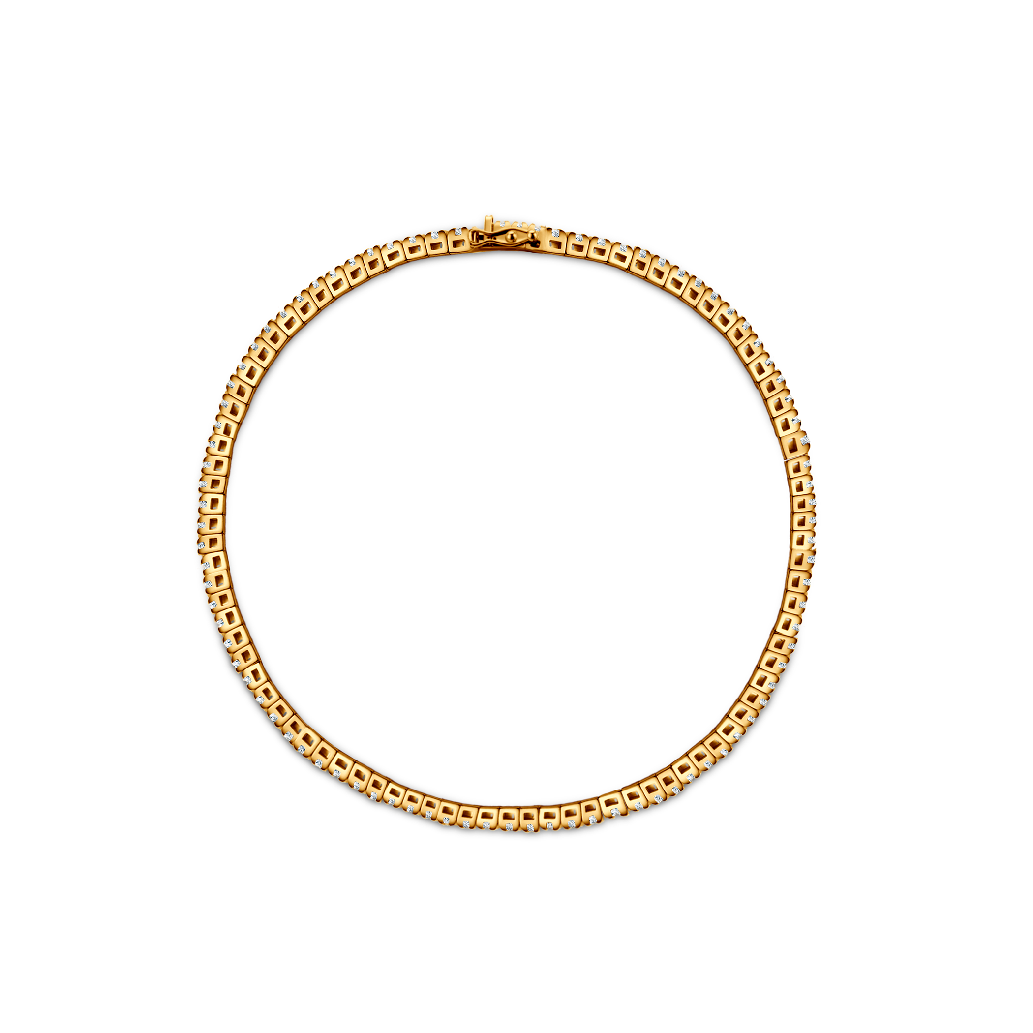 Tennisarmband Luminy 2,3 mm: Gold, weiße Saphire