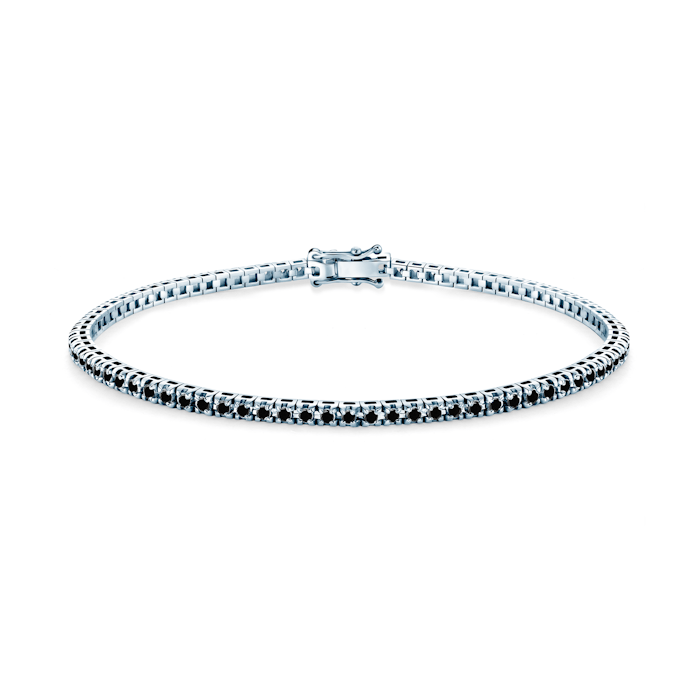 Luminy tennis bracelet 2.3 mm: white gold, black diamonds