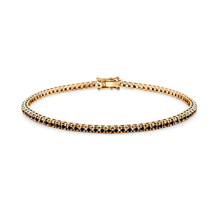 Luminy tennis bracelet 2.3 mm: gold, black diamonds