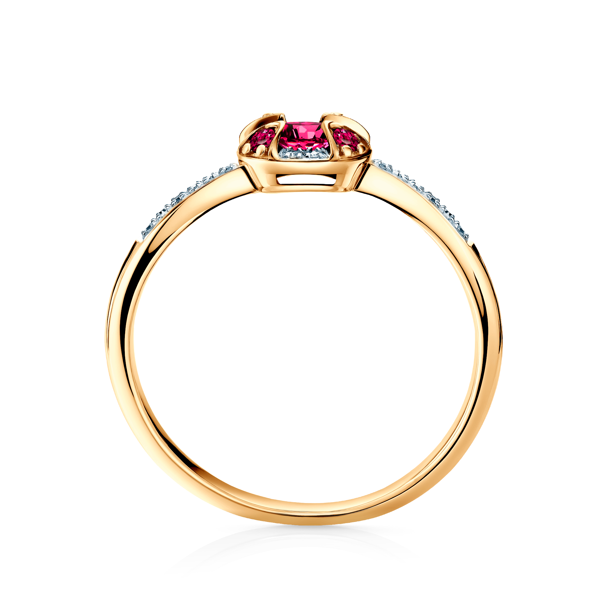Ring Rosavine: zweifarbiges Gold, Rubin, Diamanten