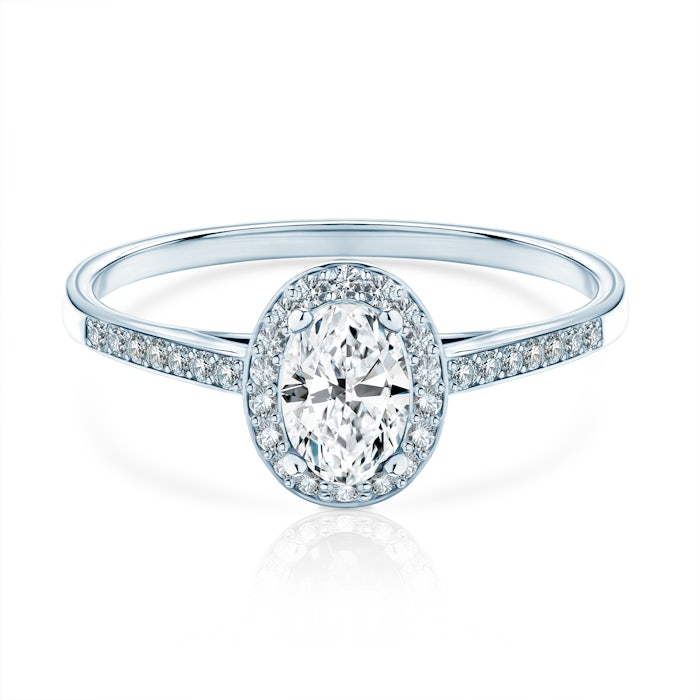 Halo Engagement Ring: white gold, diamonds