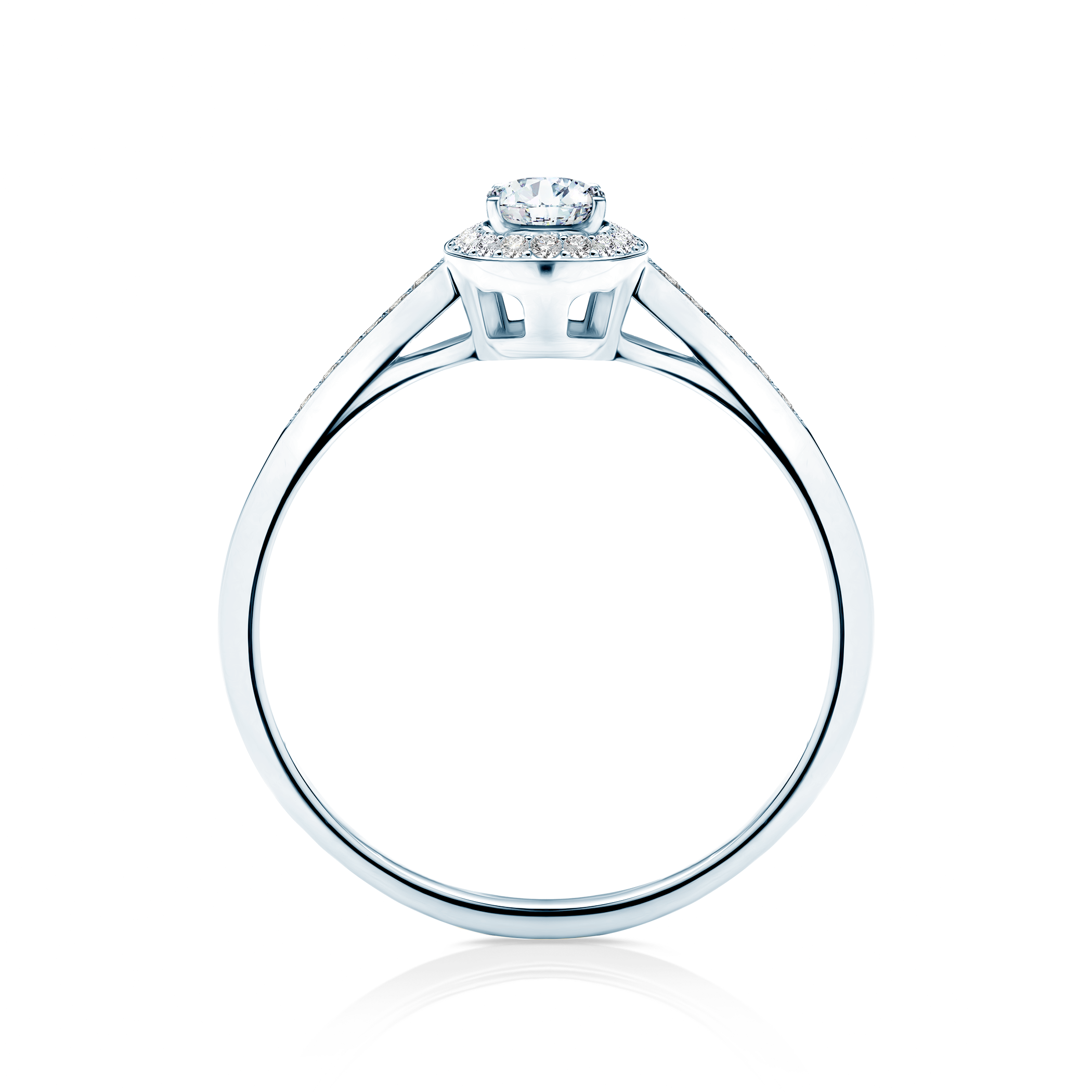 Pierścionek zaręczynowy SAVICKI: białe złoto, diamenty