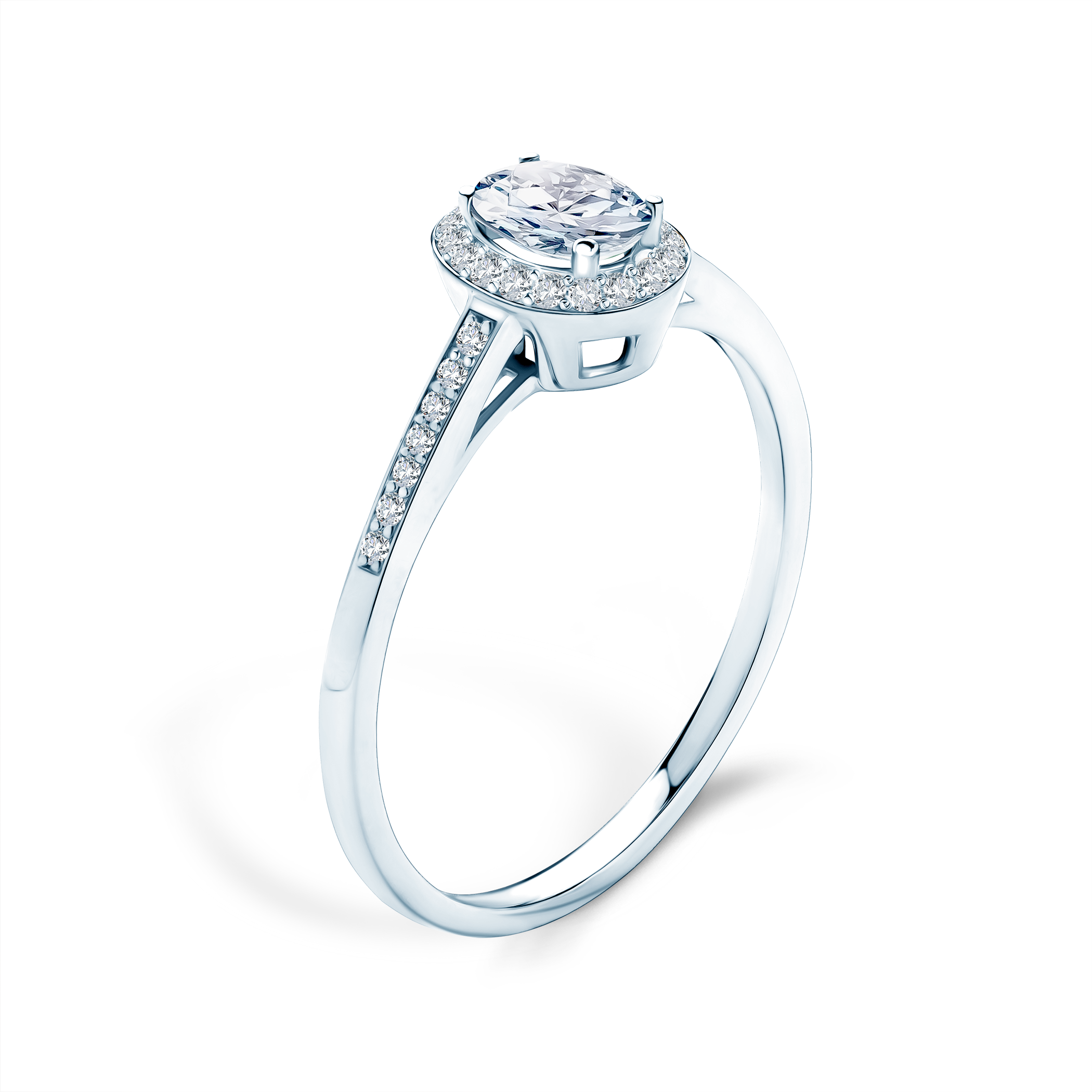 Pierścionek zaręczynowy SAVICKI: białe złoto, diamenty