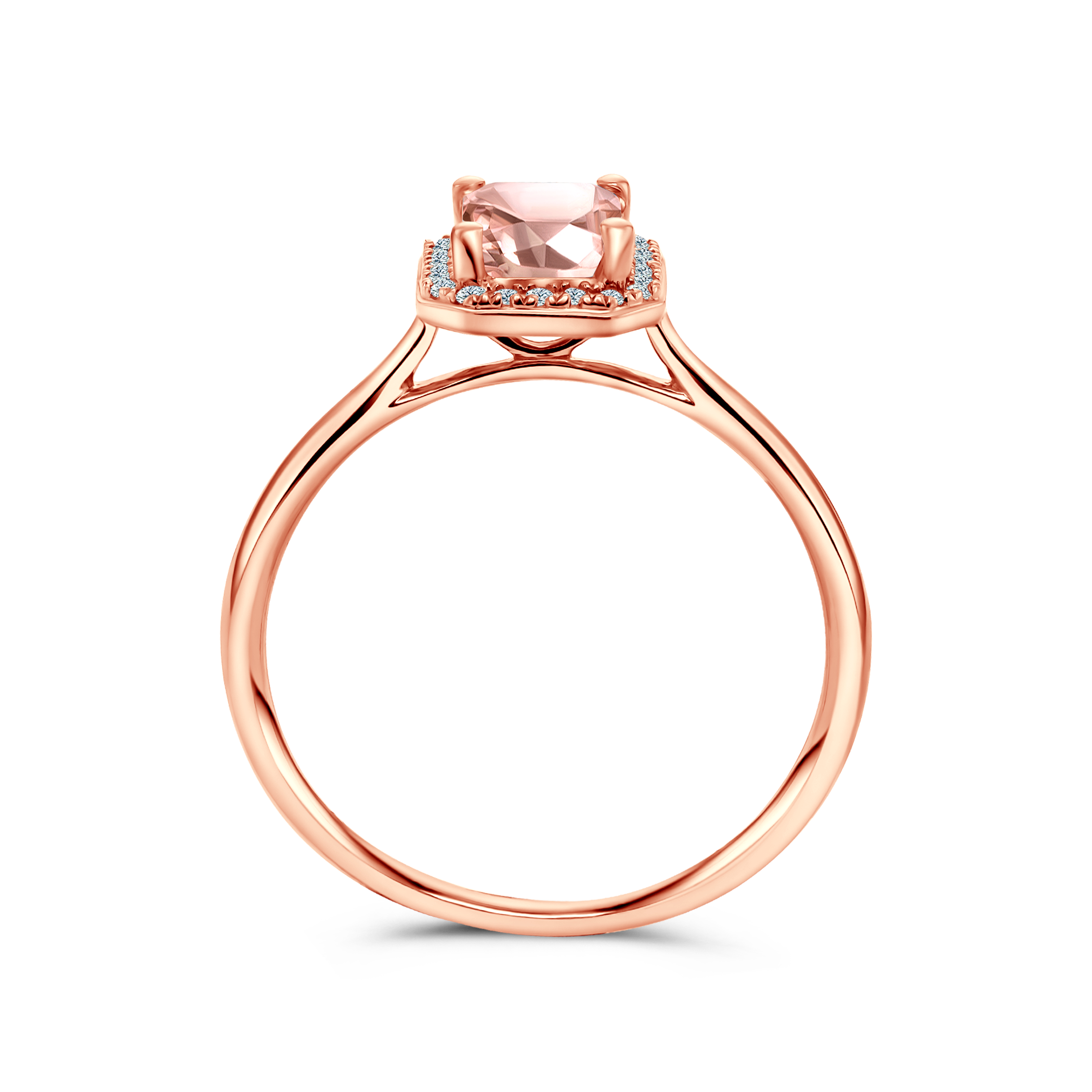 Goldring Savicki: Roségold, Morganit, Diamanten