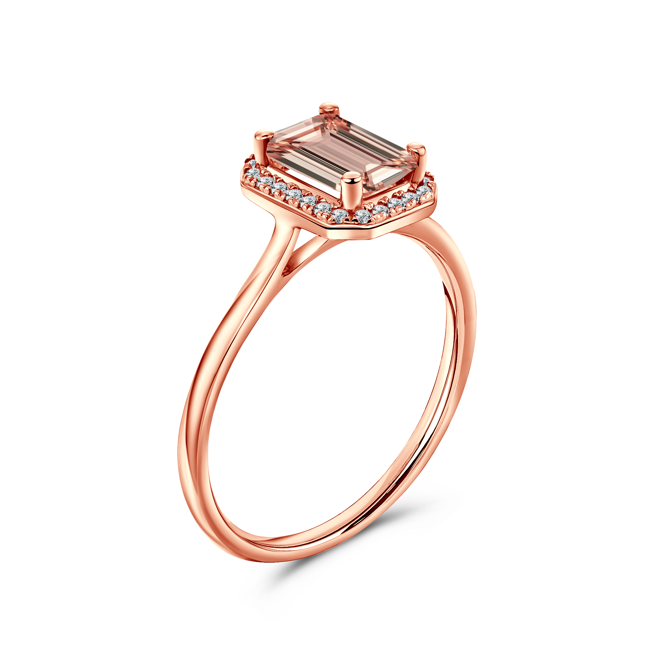 Goldring Savicki: Roségold, Morganit, Diamanten