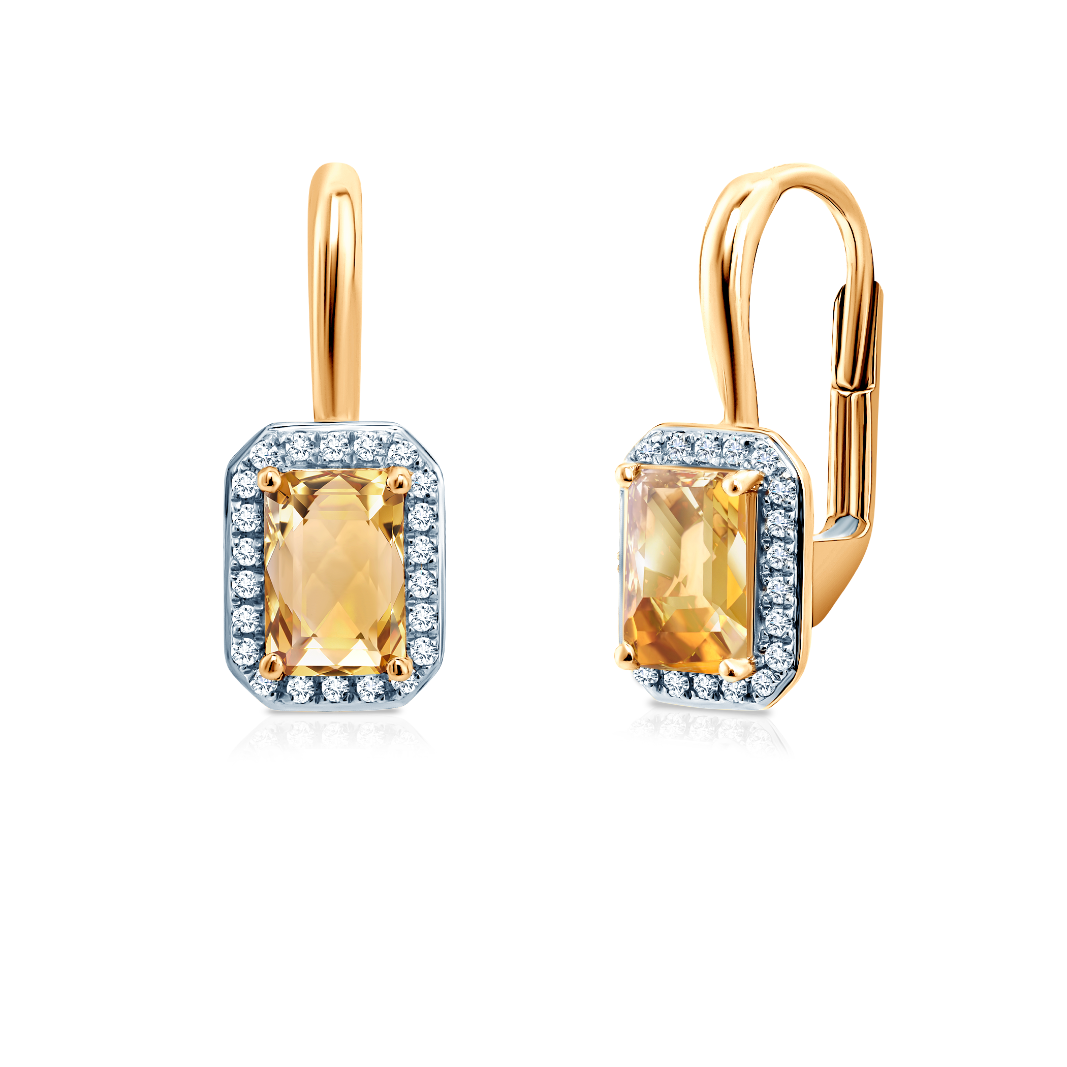 Ohrringe Savicki: Gold, Citrin y, Diamanten