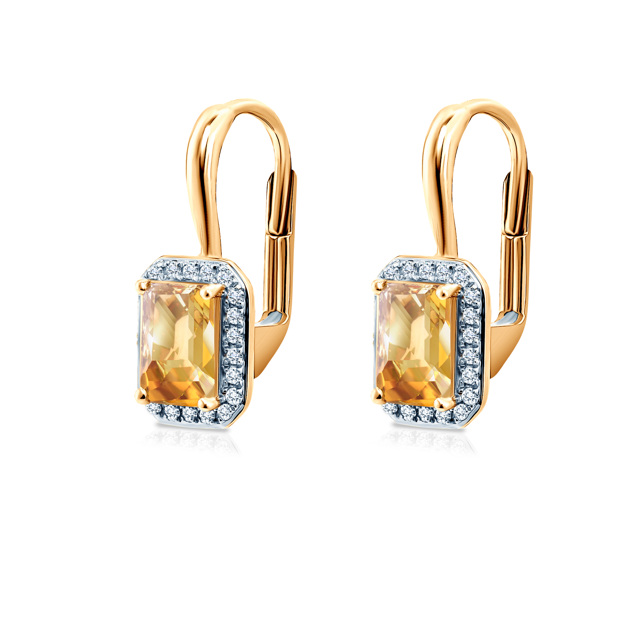 Ohrringe Savicki: Gold, Citrin y, Diamanten