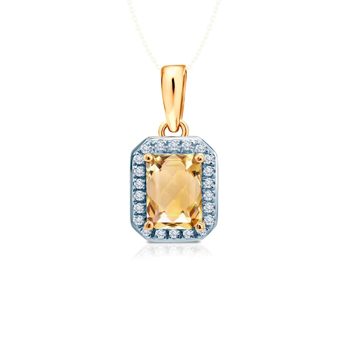 Zawieszka Savicki: złote, cytryn, diamenty